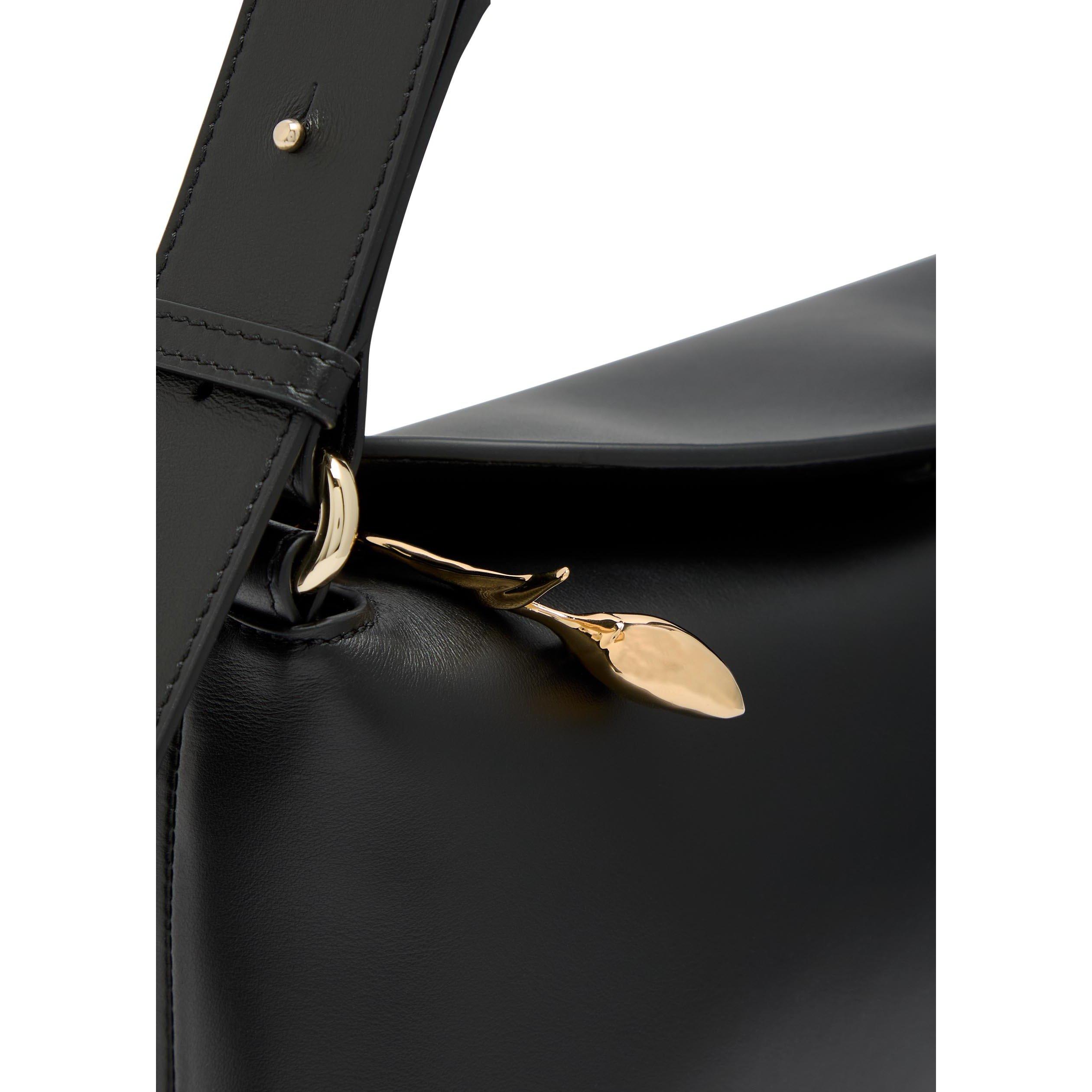 BLACK - Erdem - Women's Bloom East West Leather Shoulder Bag - 4