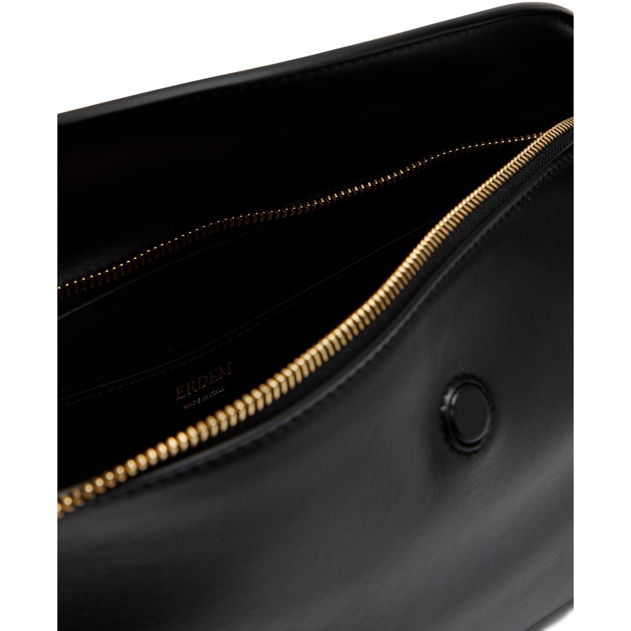 BLACK - Erdem - Women's Bloom East West Leather Shoulder Bag - 5