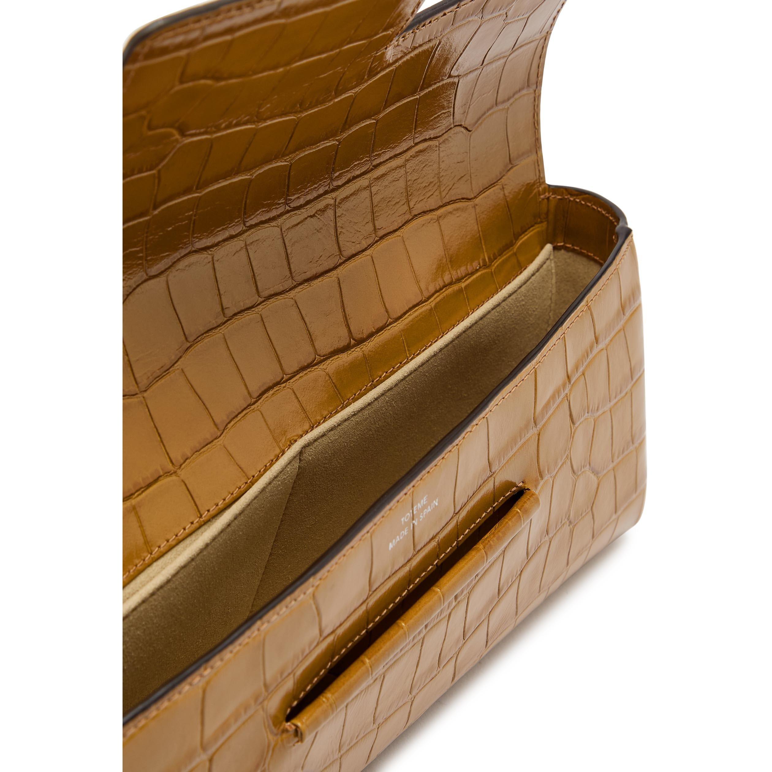 TAN - Toteme - Soft croco-embossed T-clutch - 5
