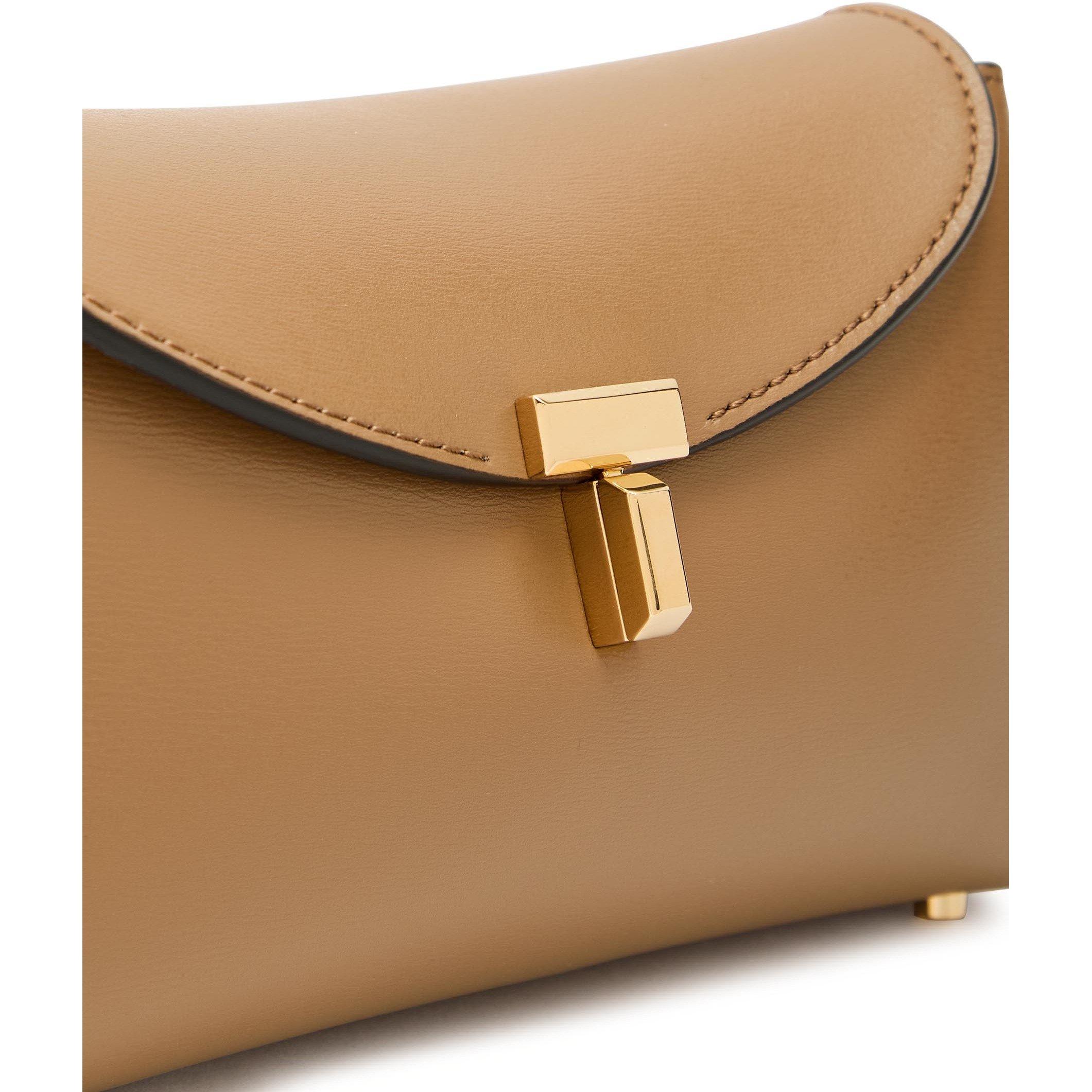 CAMEL - Toteme - Mini T-lock leather clutch - 4