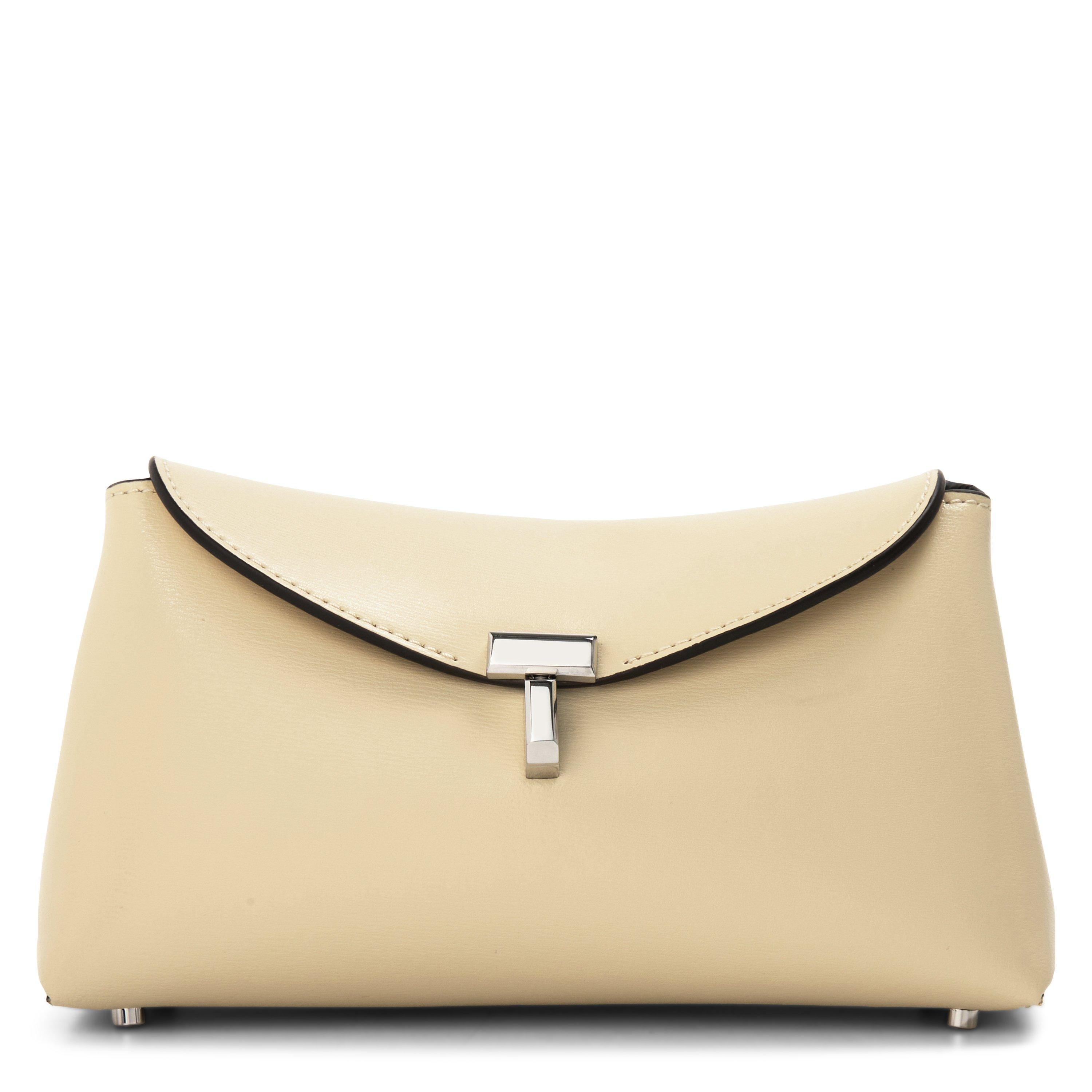 CREAM - Toteme - Mini T-lock leather clutc - 1