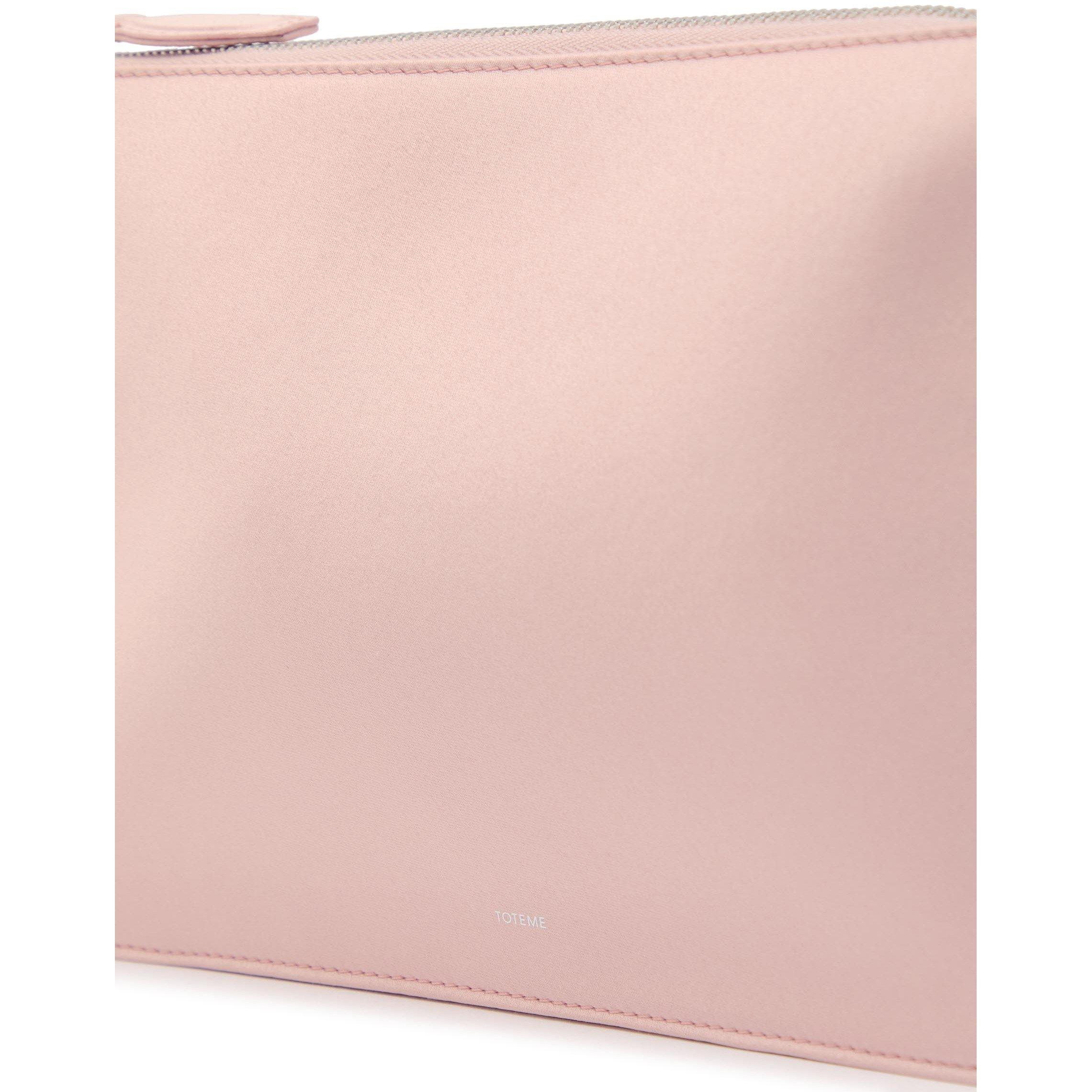 LIGHT PINK - Toteme - Women's Tri-Fold Satin Clutch Bag - 4