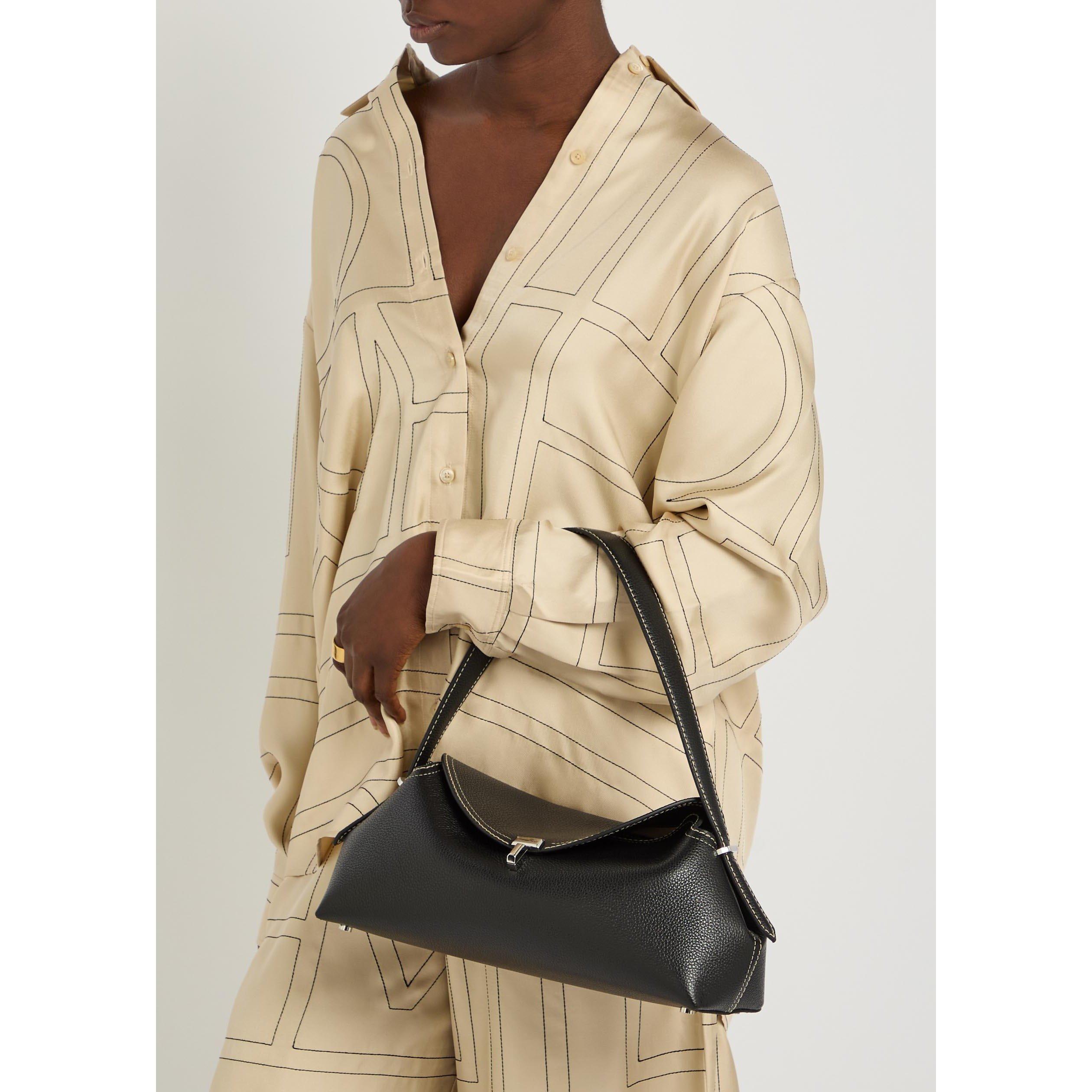 BLACK - Toteme - T-lock grained-leather shoulde - 3