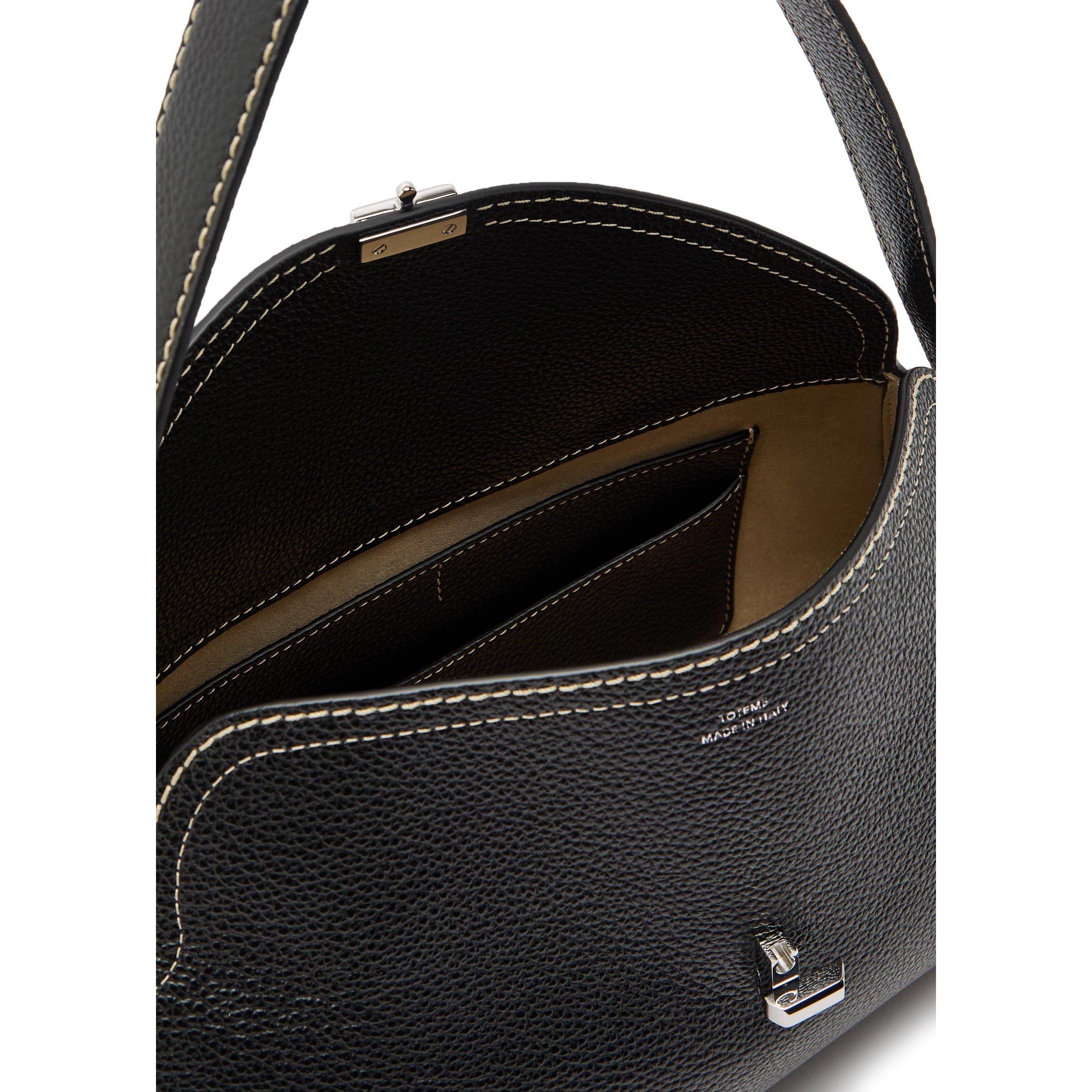 BLACK - Toteme - T-lock grained-leather shoulde - 5