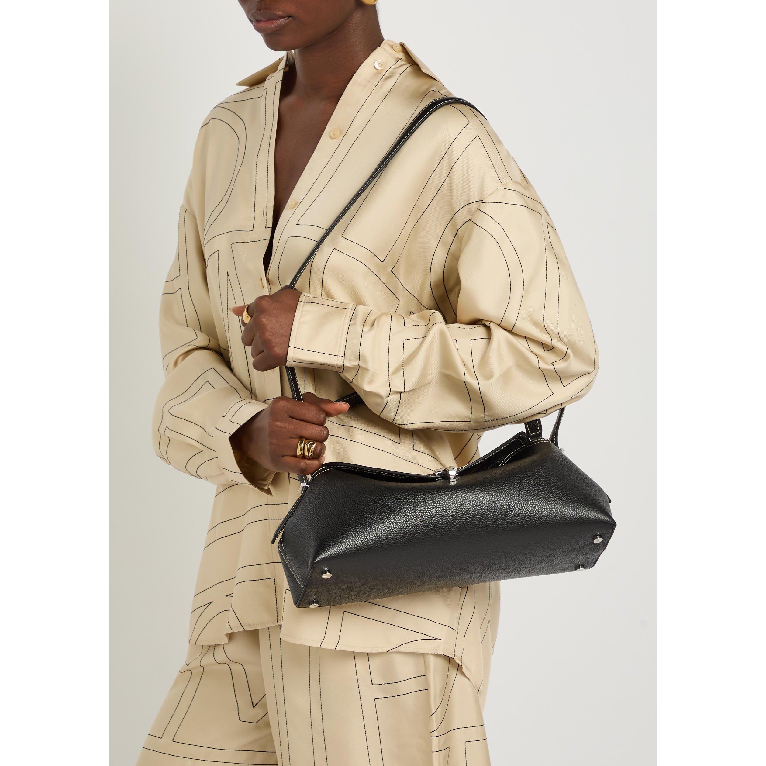 BLACK - Toteme - T-lock grained-leather shoulde - 6