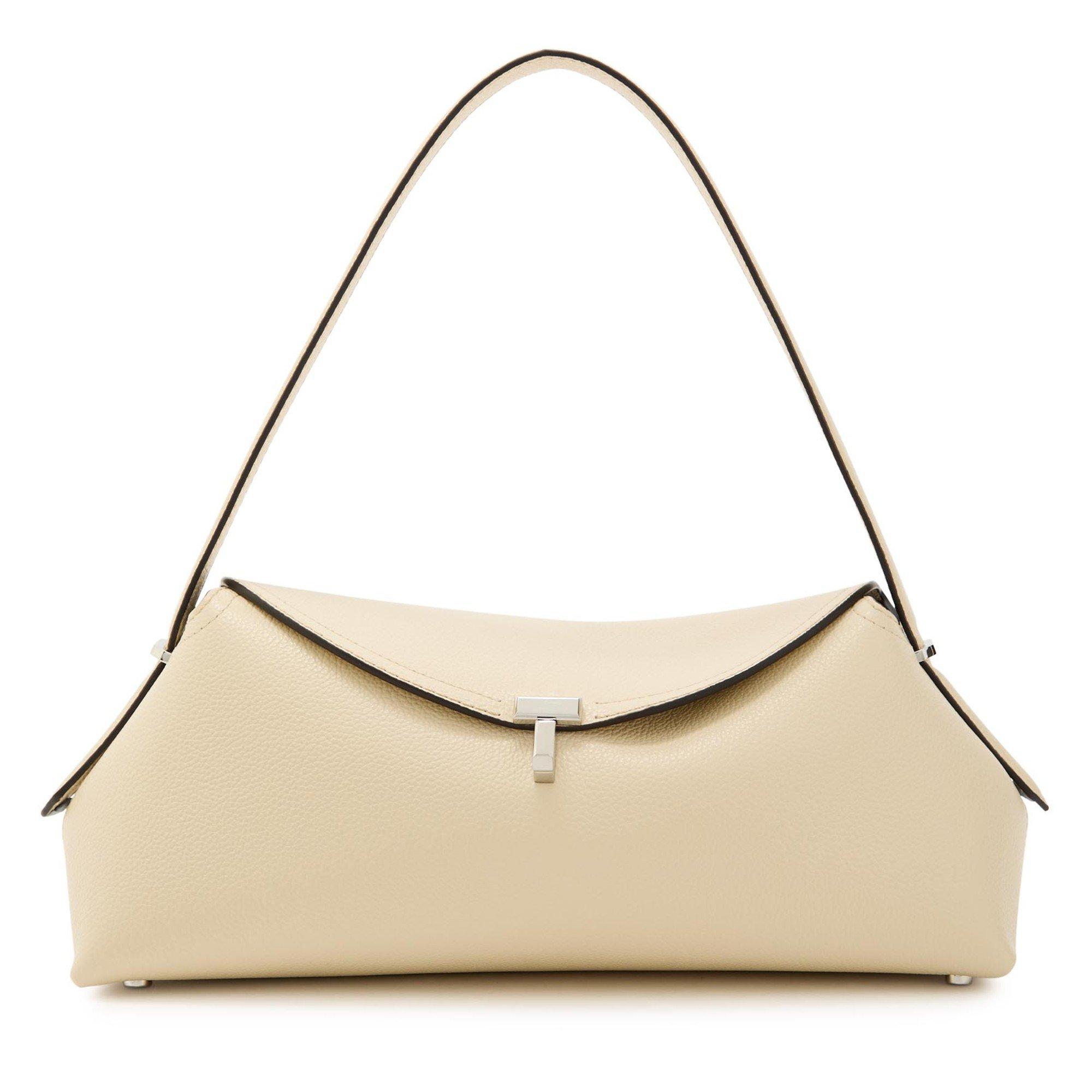 IVORY - Toteme - T-lock grained-leather shoulde