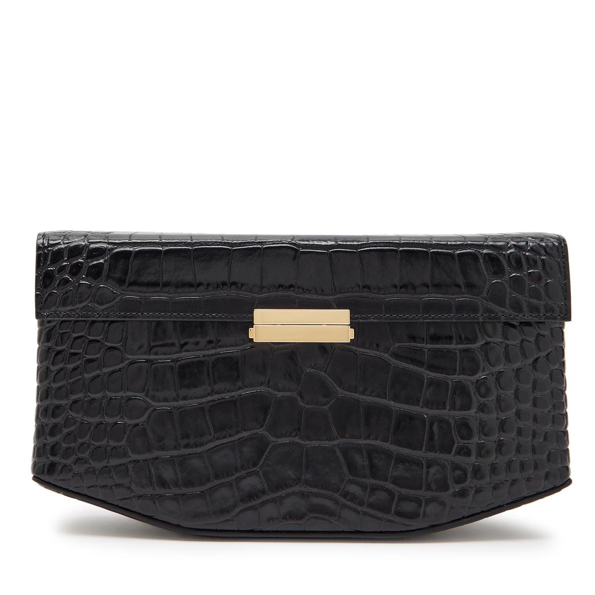 BLACK - Toteme - Clip croco-embossed shoulder - 1