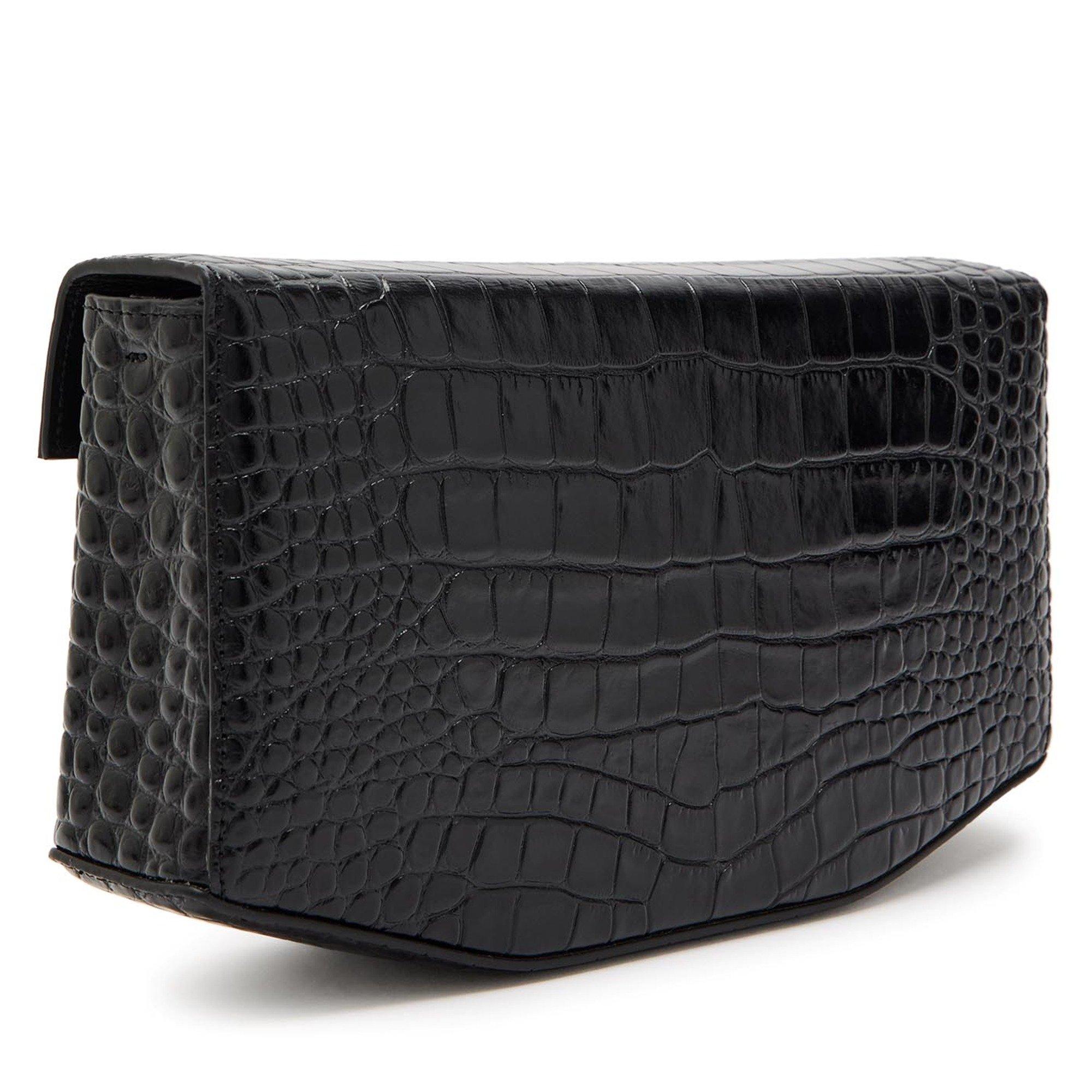 BLACK - Toteme - Clip croco-embossed shoulder - 2