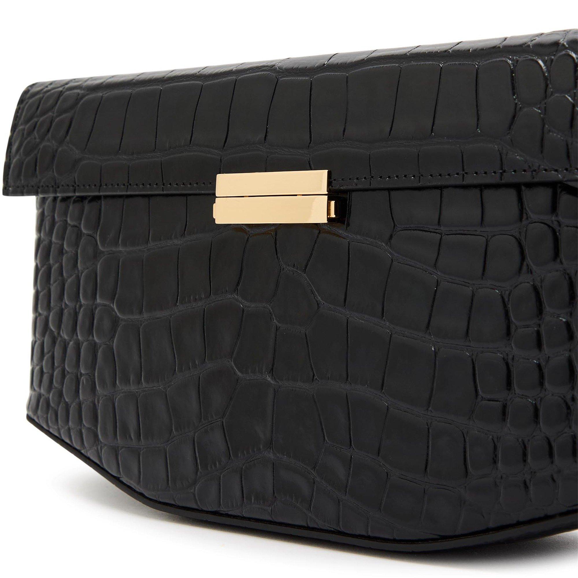 BLACK - Toteme - Clip croco-embossed shoulder - 4