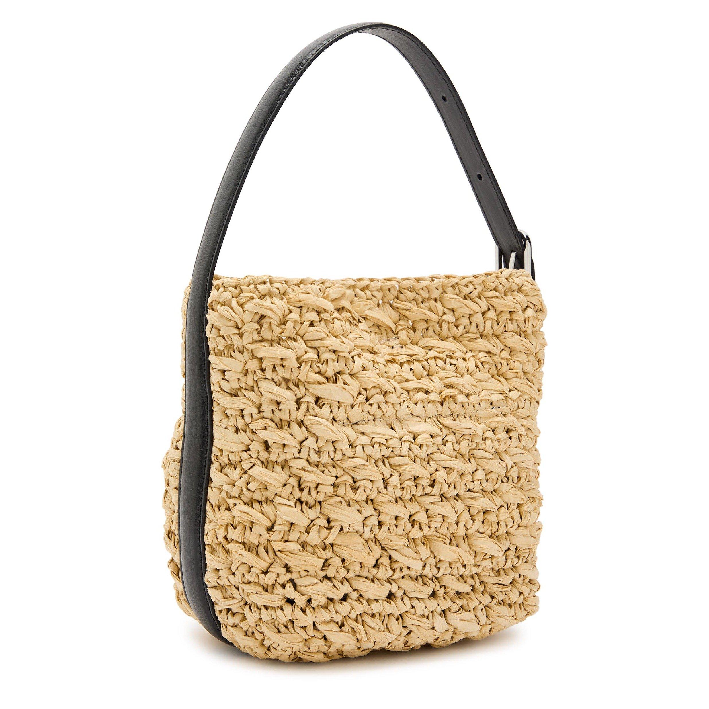 NATURAL - Toteme - Women's Small Belted Straw Tote Bag - 2