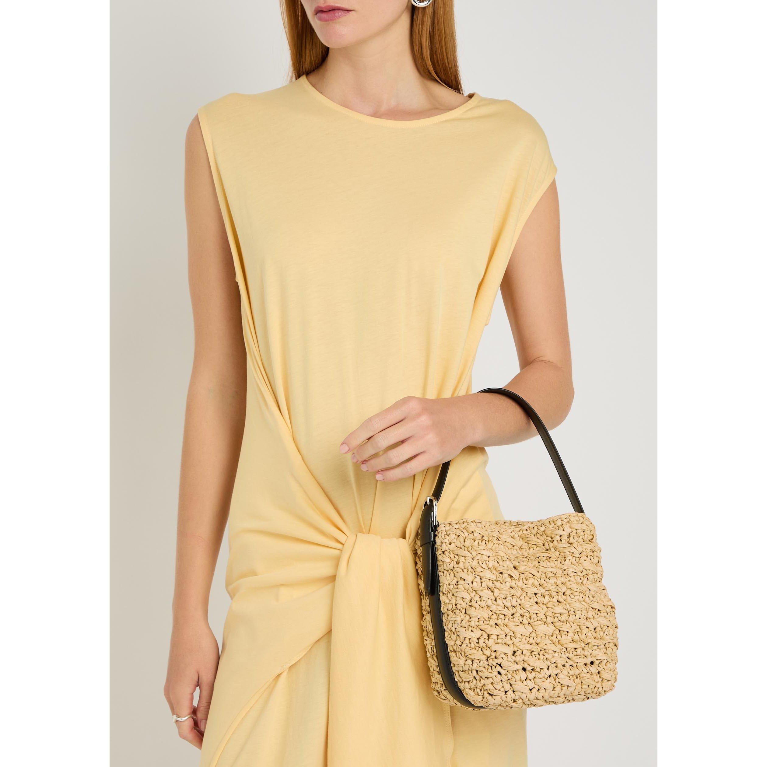 NATURAL - Toteme - Women's Small Belted Straw Tote Bag - 3