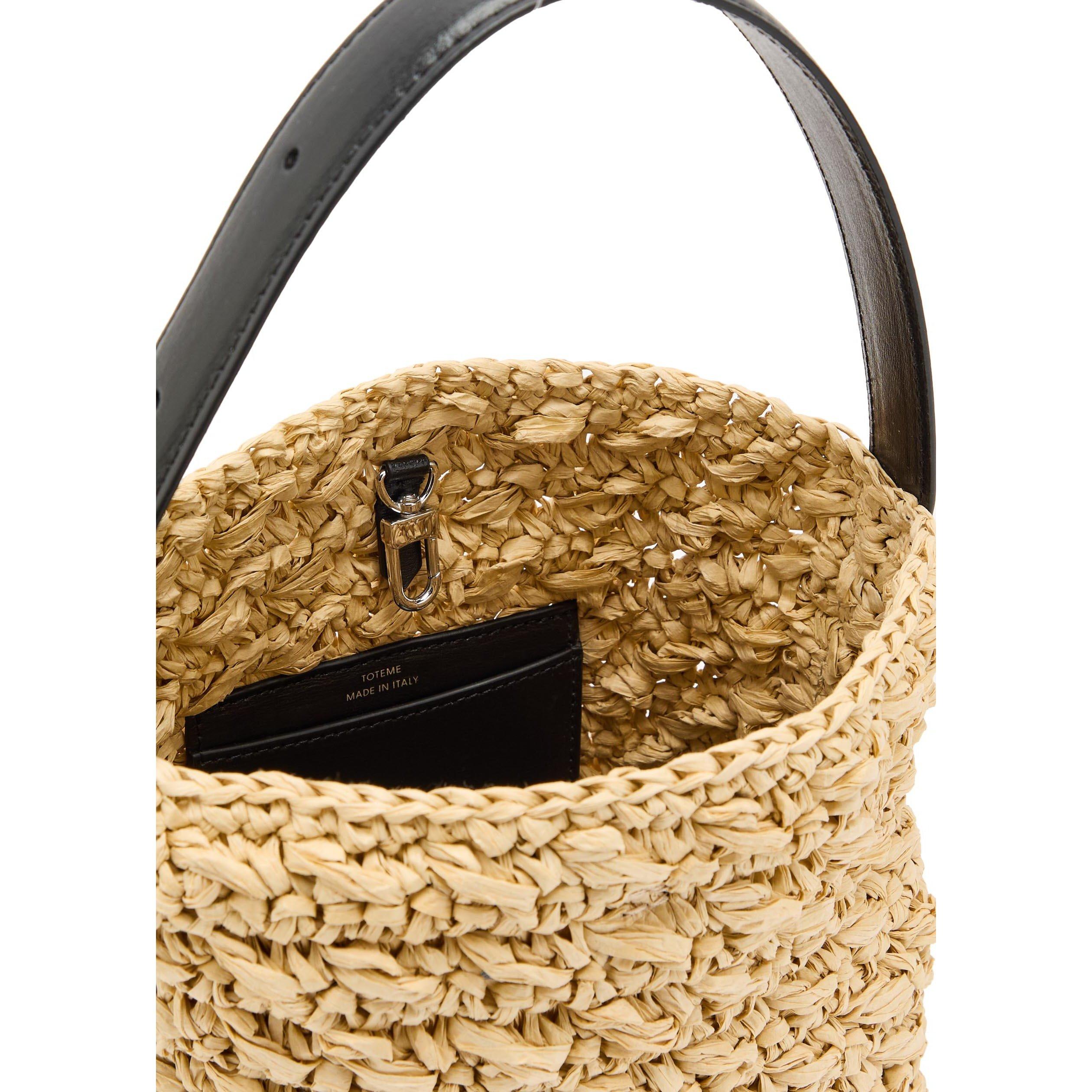 NATURAL - Toteme - Women's Small Belted Straw Tote Bag - 5