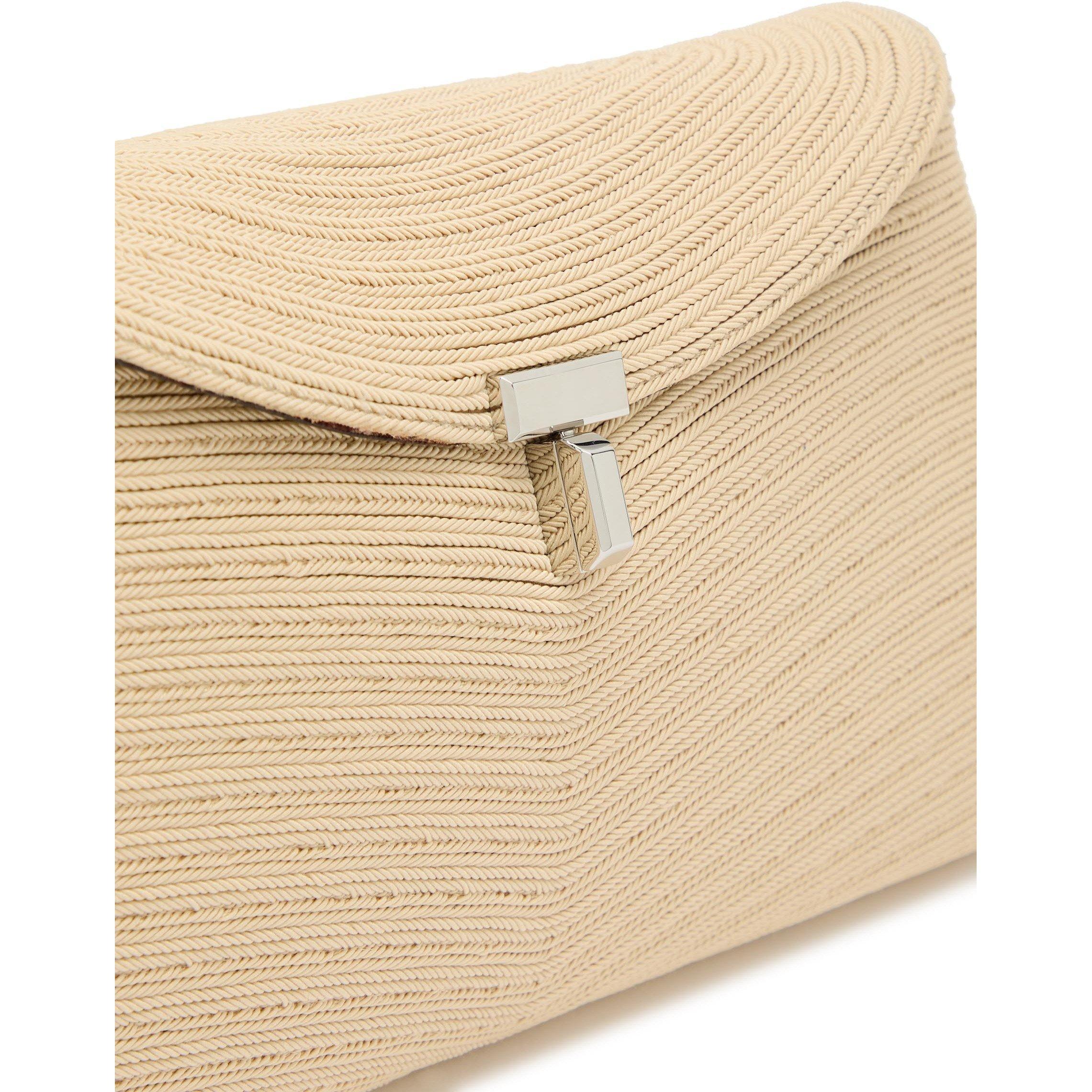 PEARL - Toteme - Women's T-Lock Woven Rope Clutch Bag - 4