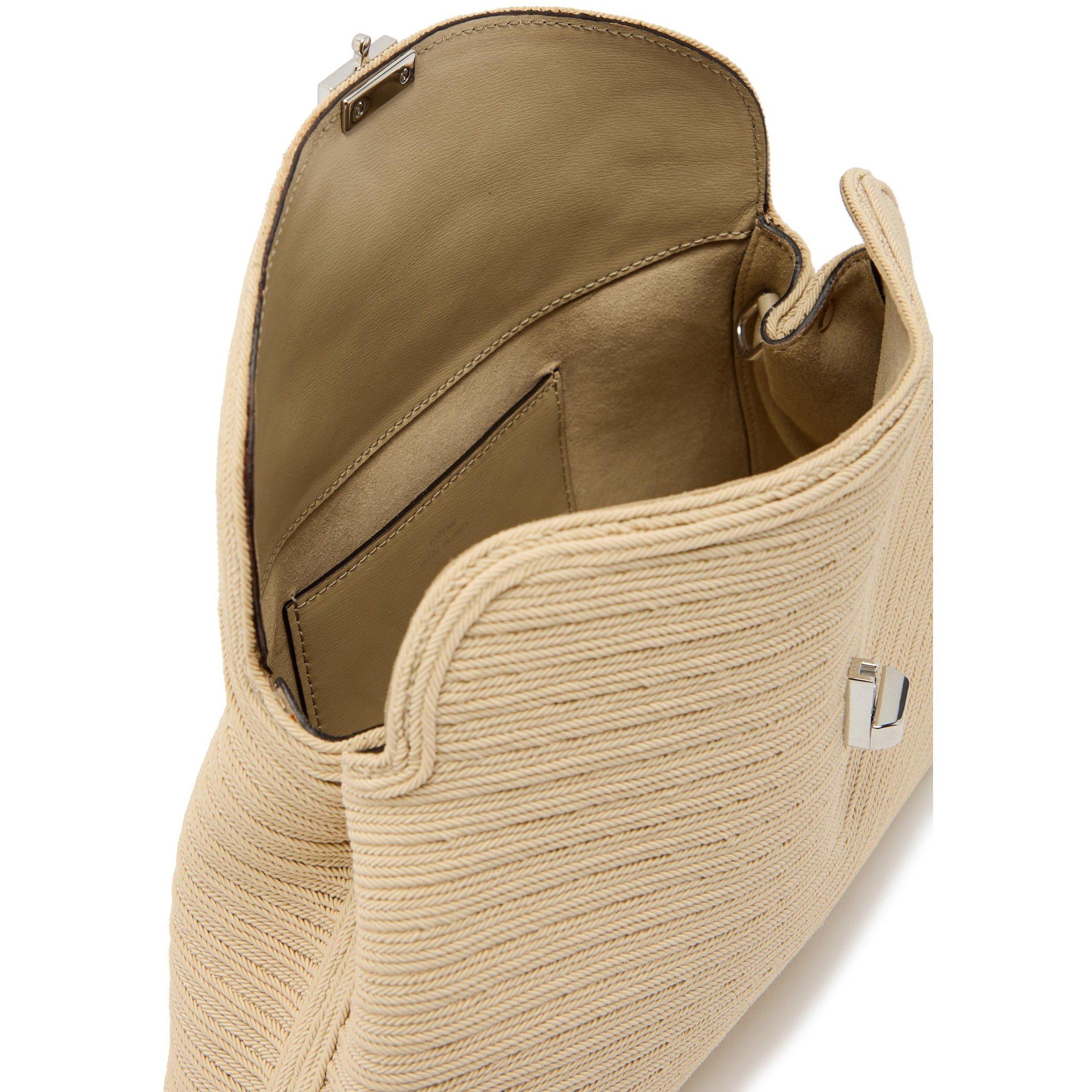 PEARL - Toteme - Women's T-Lock Woven Rope Clutch Bag - 5