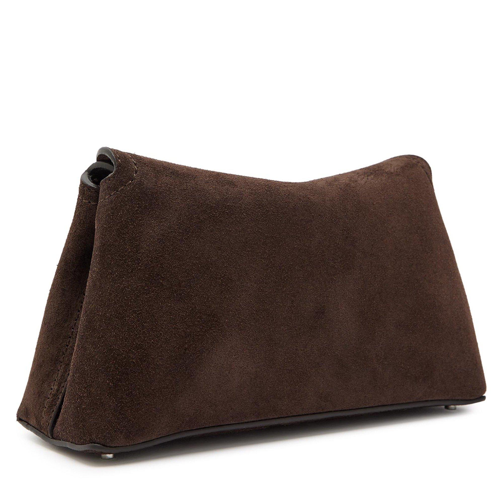 BROWN - Toteme - T LOCK SUEDE CLUTCH - 2