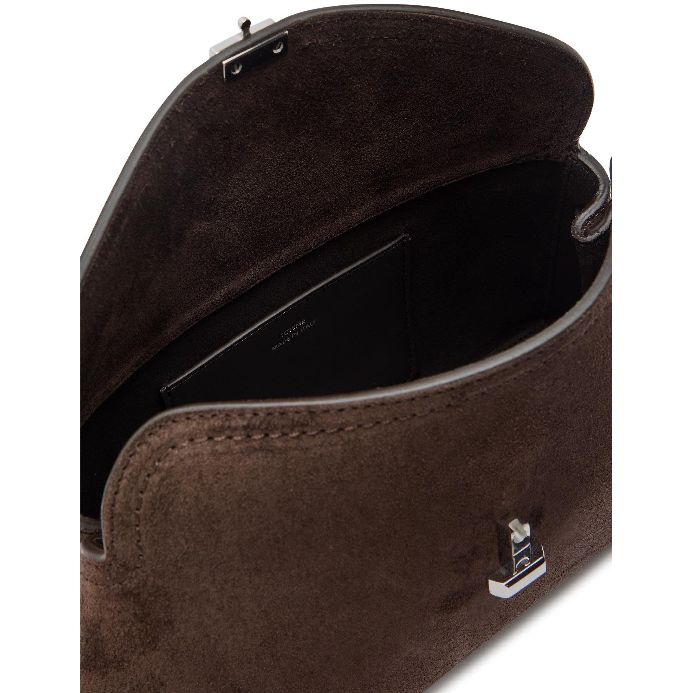 BROWN - Toteme - T LOCK SUEDE CLUTCH - 5