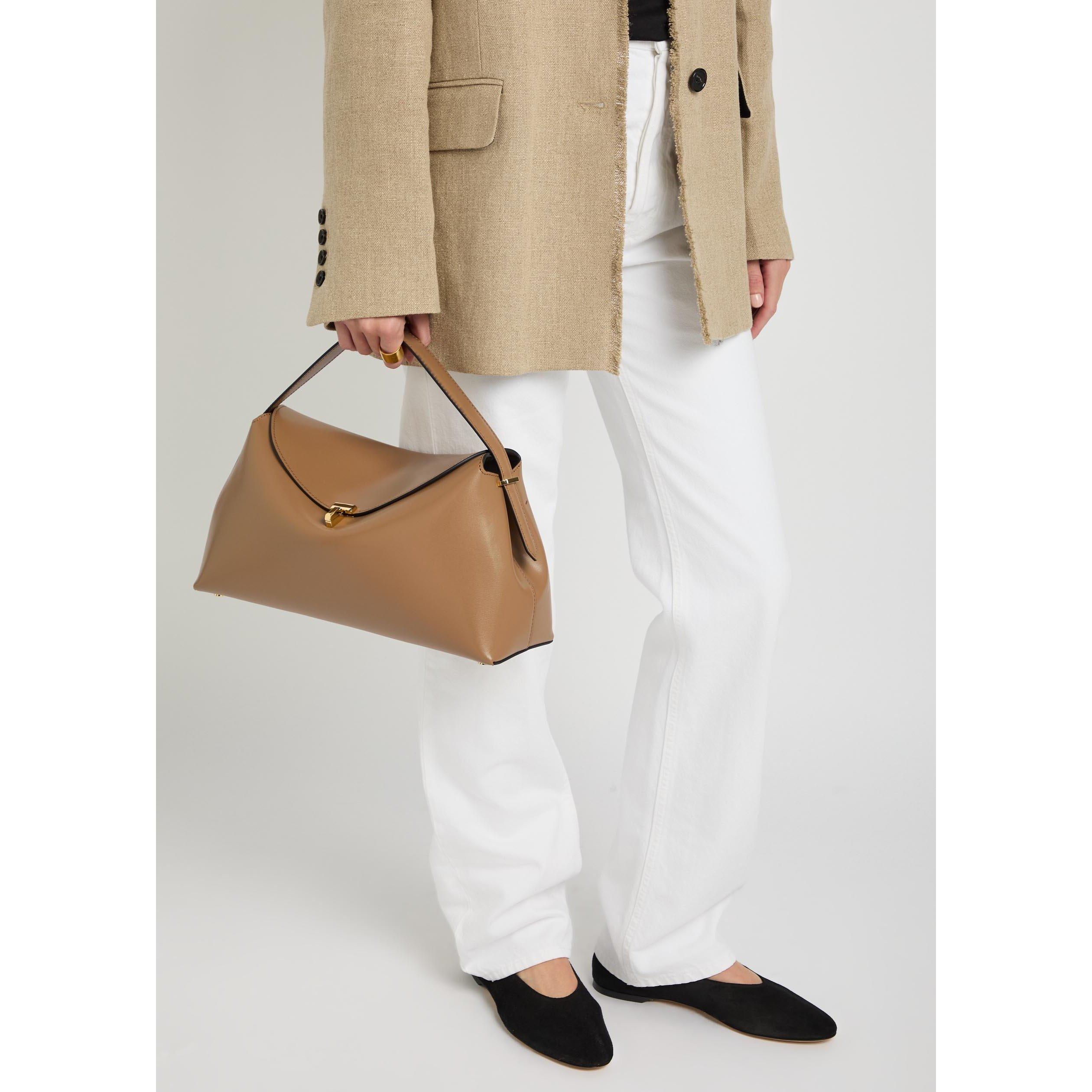 CAMEL - Toteme - T-lock leather top handle - 3