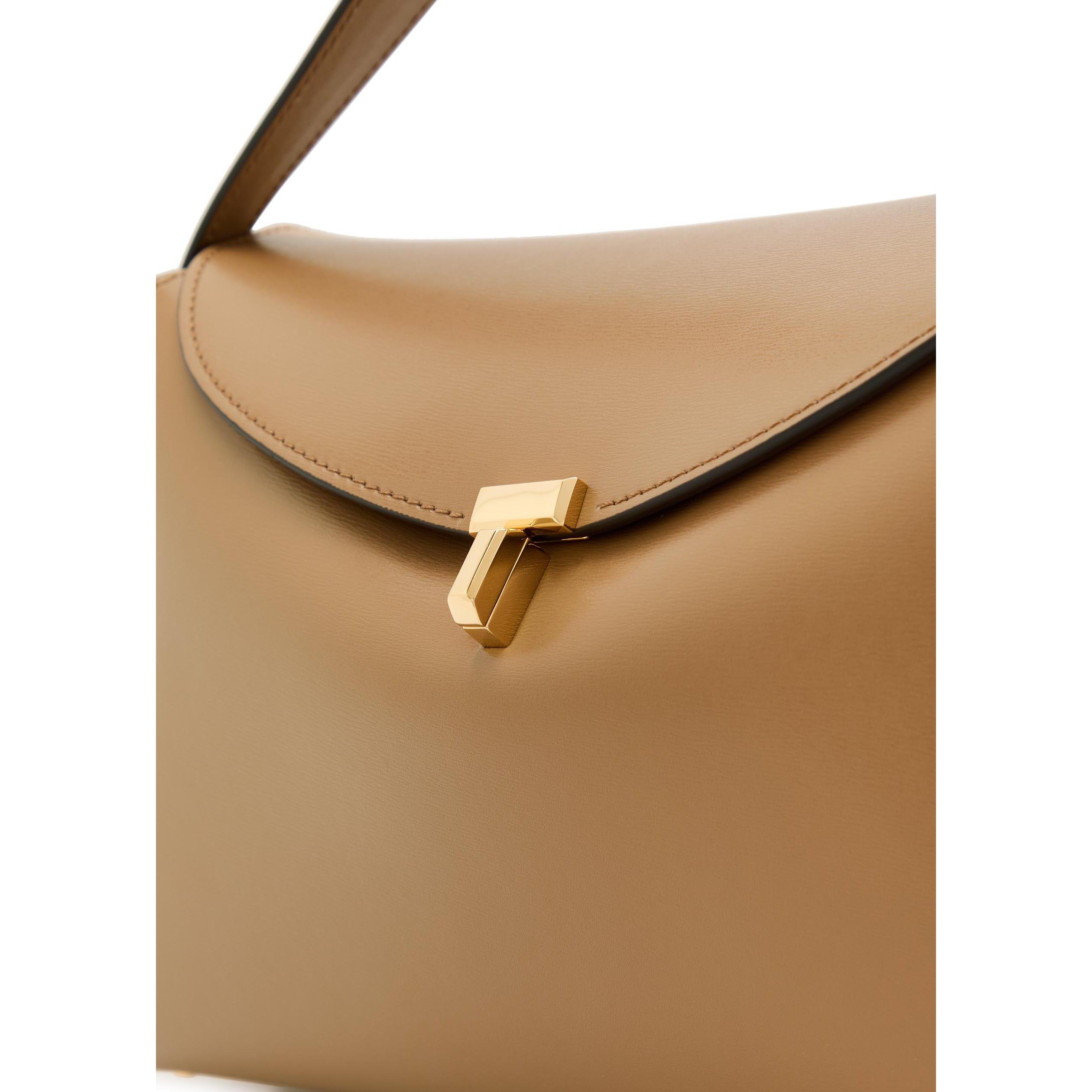 CAMEL - Toteme - T-lock leather top handle - 4