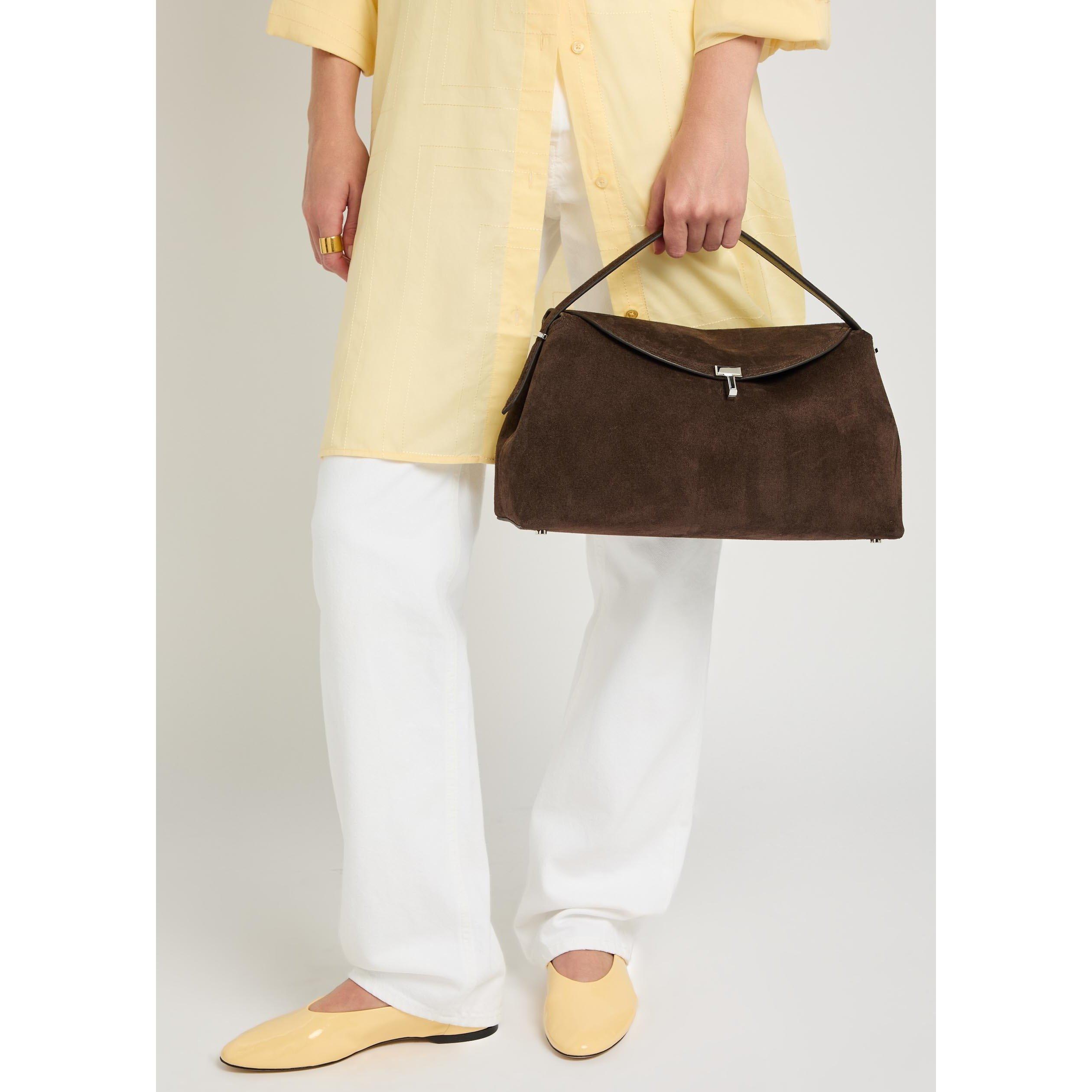 BROWN - Toteme - T LOCK TOP HANDLE SUEDE - 3