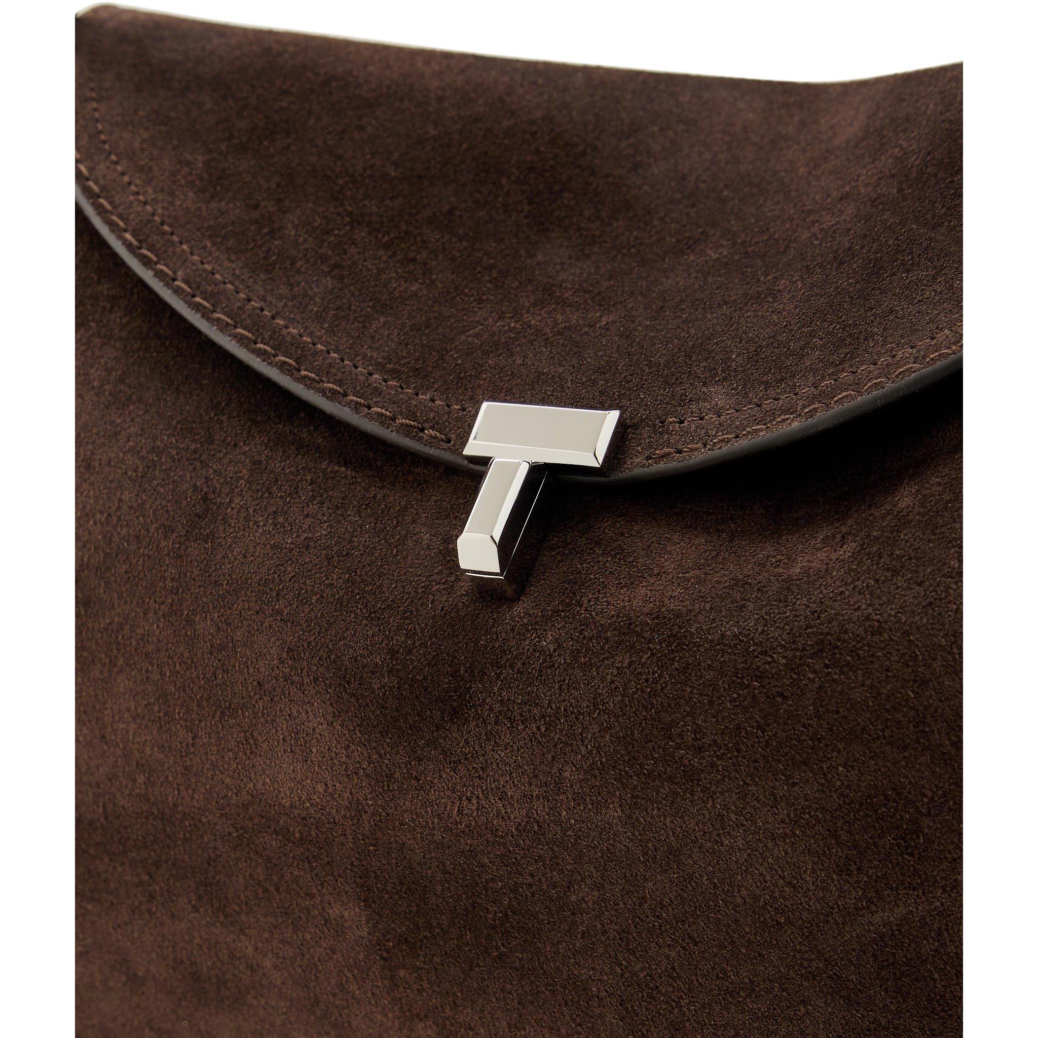 BROWN - Toteme - T LOCK TOP HANDLE SUEDE - 4