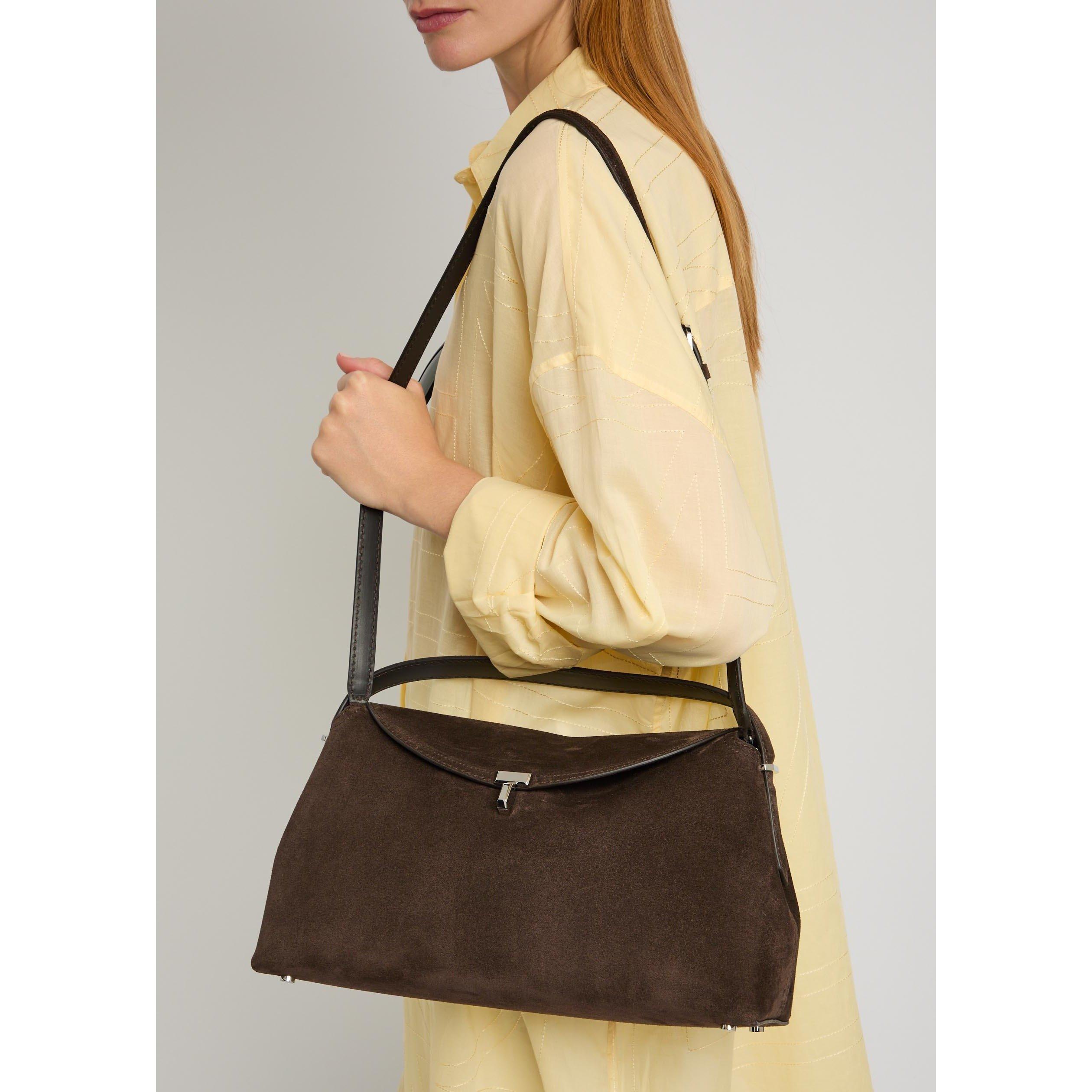 BROWN - Toteme - T LOCK TOP HANDLE SUEDE - 6