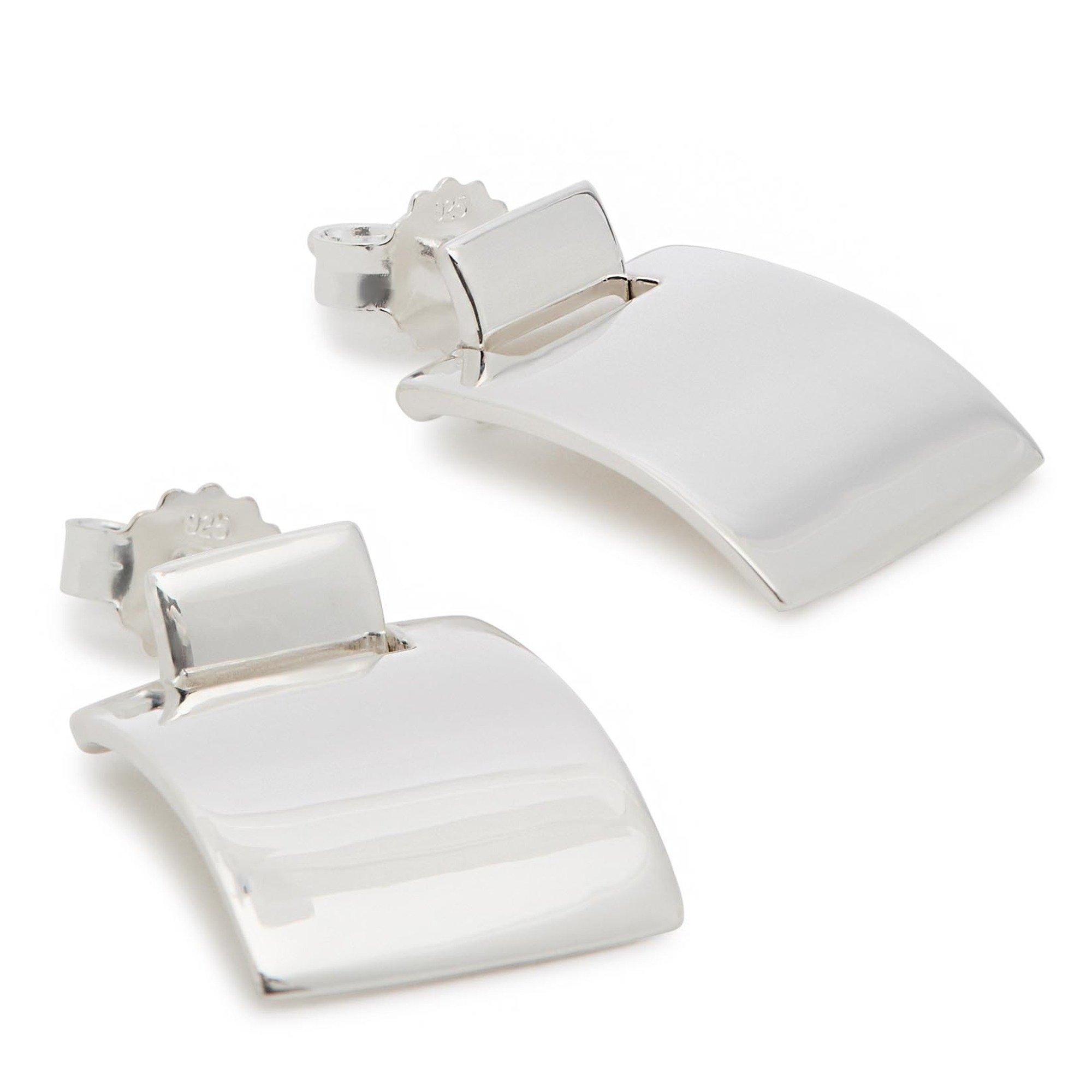 SILVER - Nina Gordon - Women's Square Silver Drop Earrings - 2
