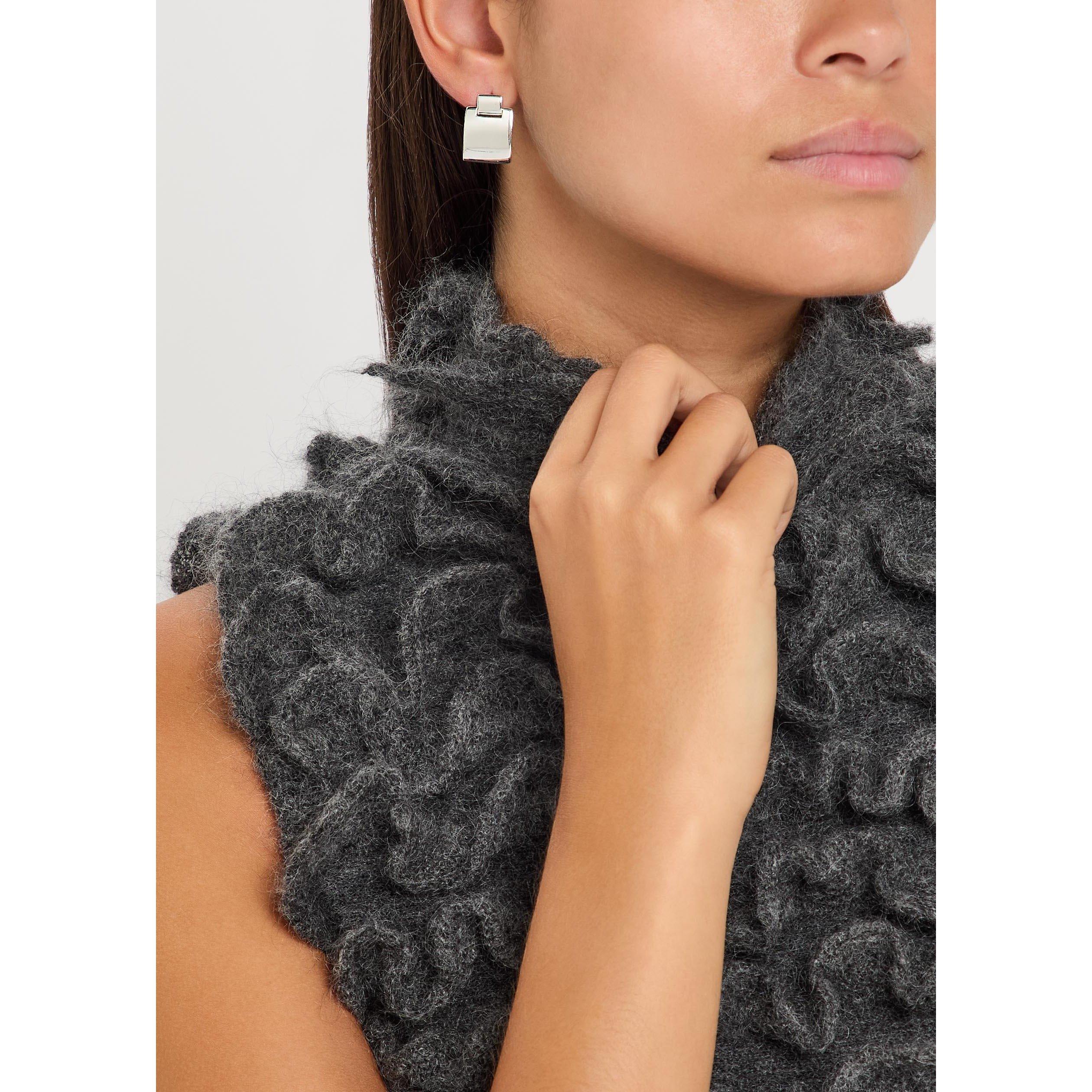 SILVER - Nina Gordon - Women's Square Silver Drop Earrings - 3