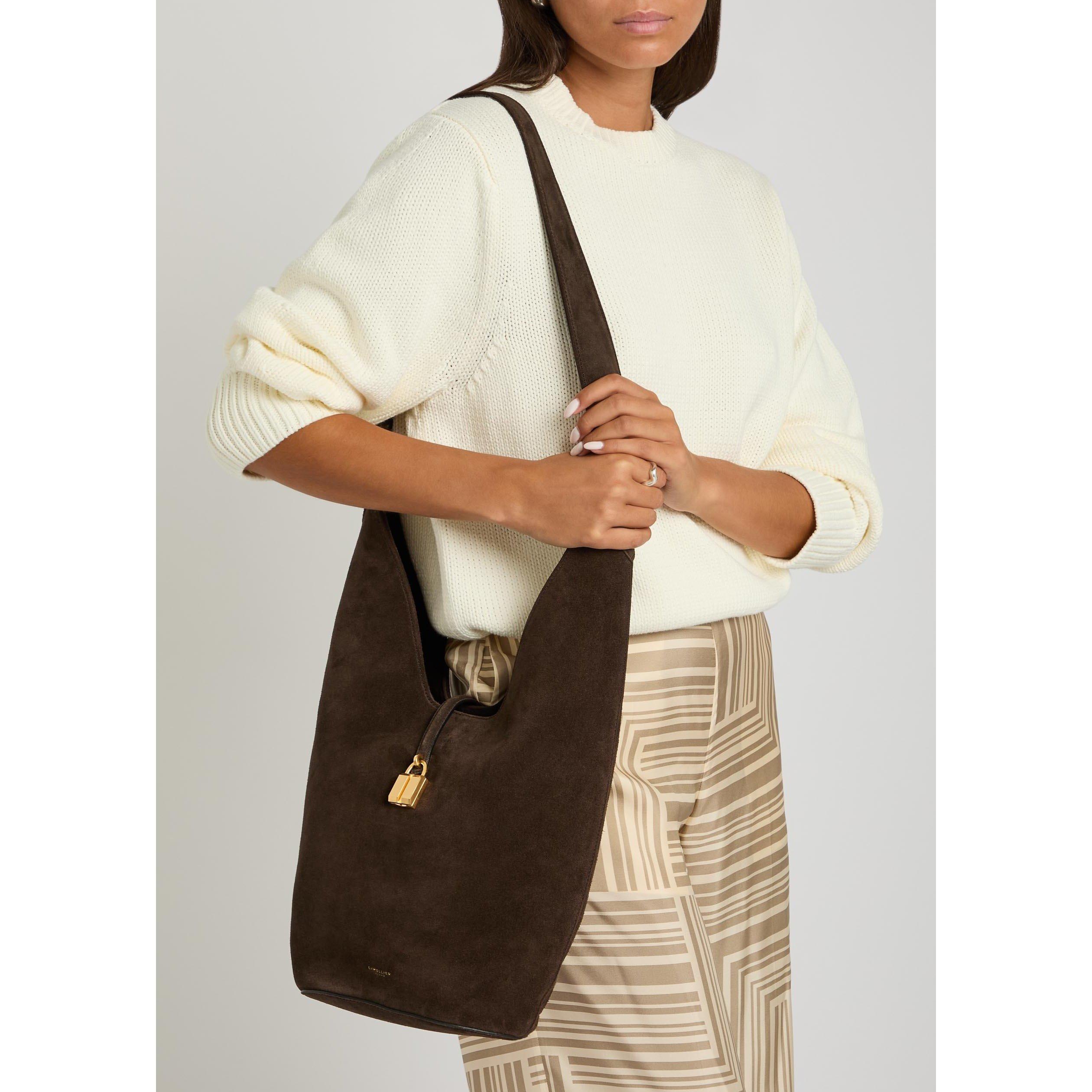 CHOCOLATE - DeMellier - Women's Siena Suede Crossbody Bag - 3