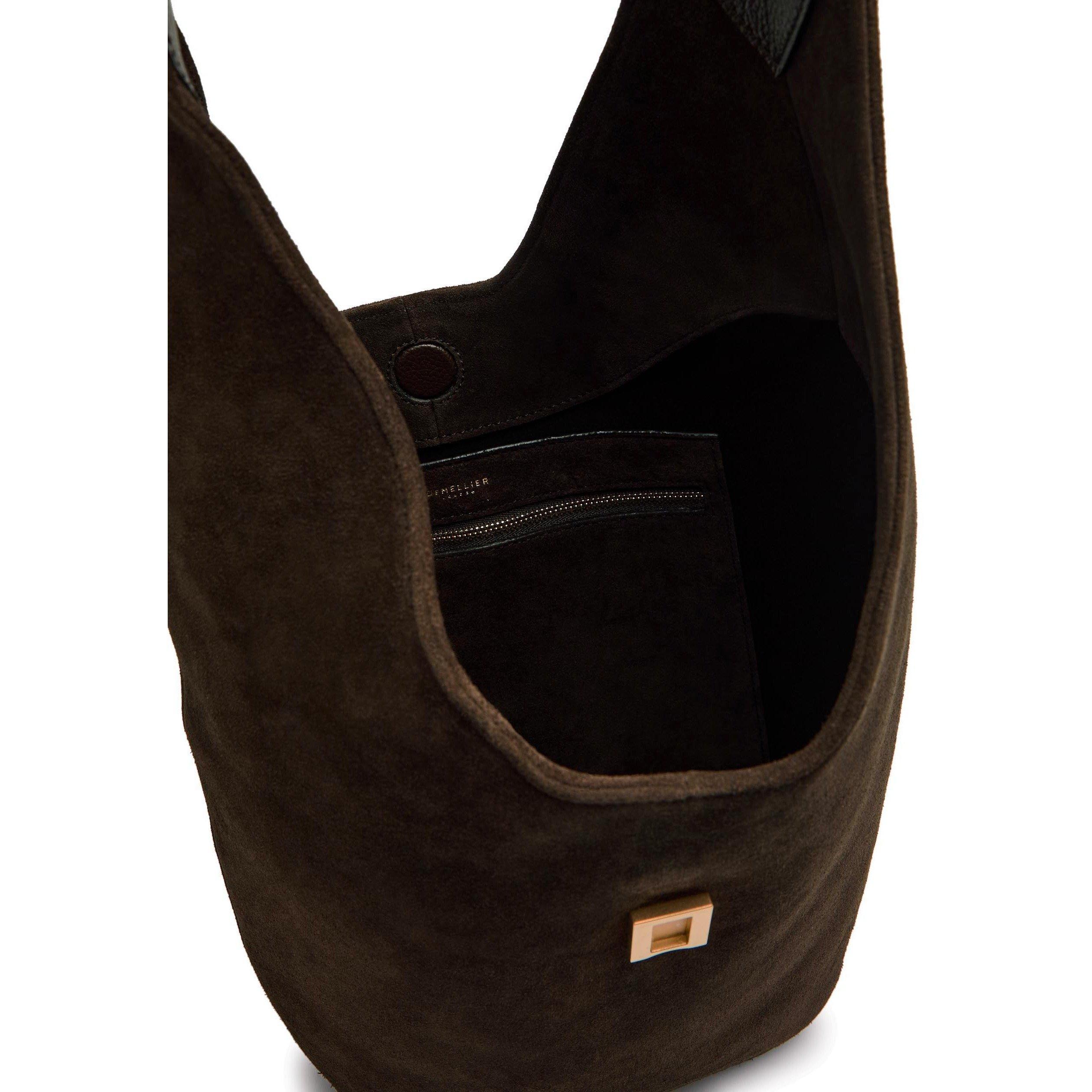 CHOCOLATE - DeMellier - Women's Siena Suede Crossbody Bag - 5