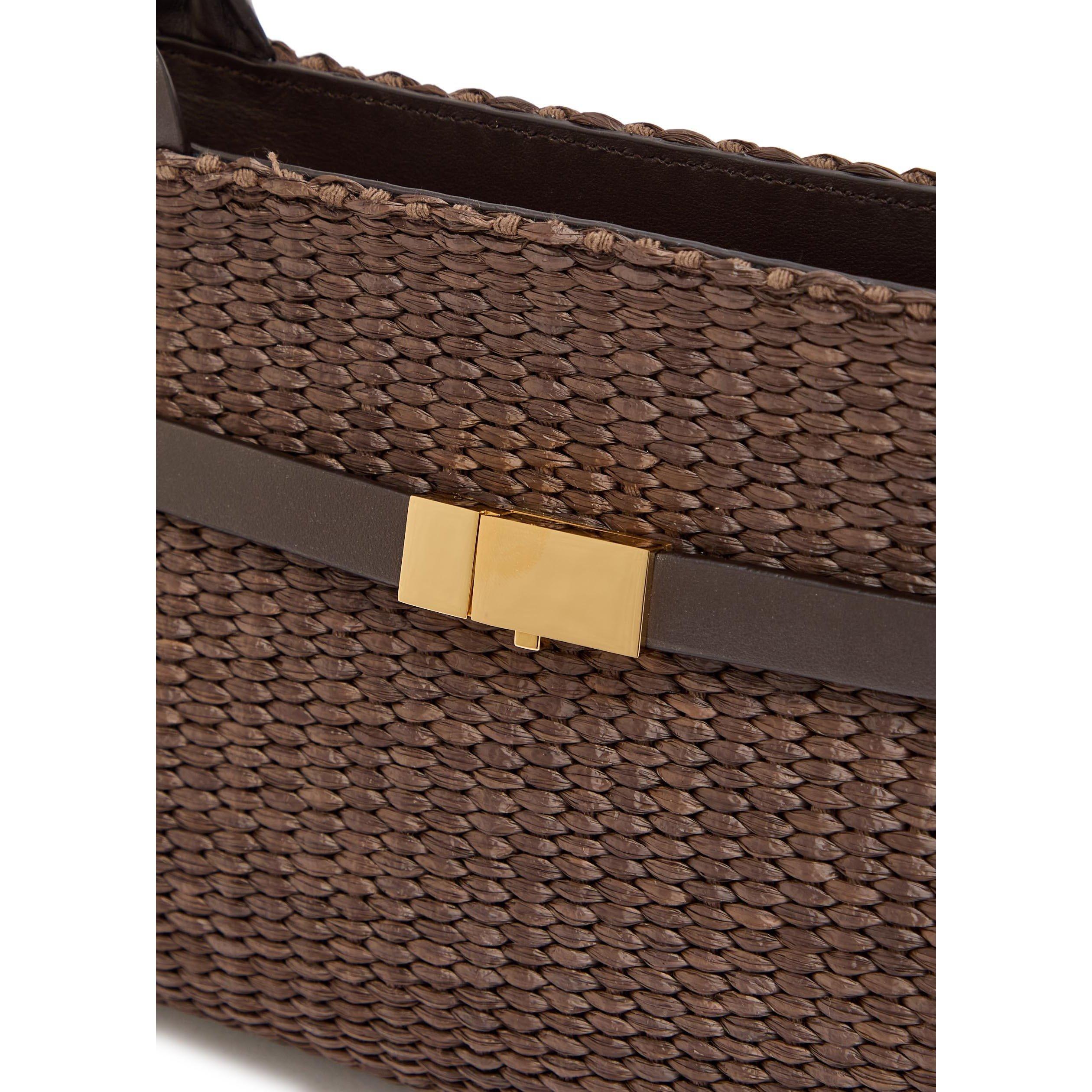 DARK BROWN - DeMellier - Women's New York Shoulder Raffia Bag - 4