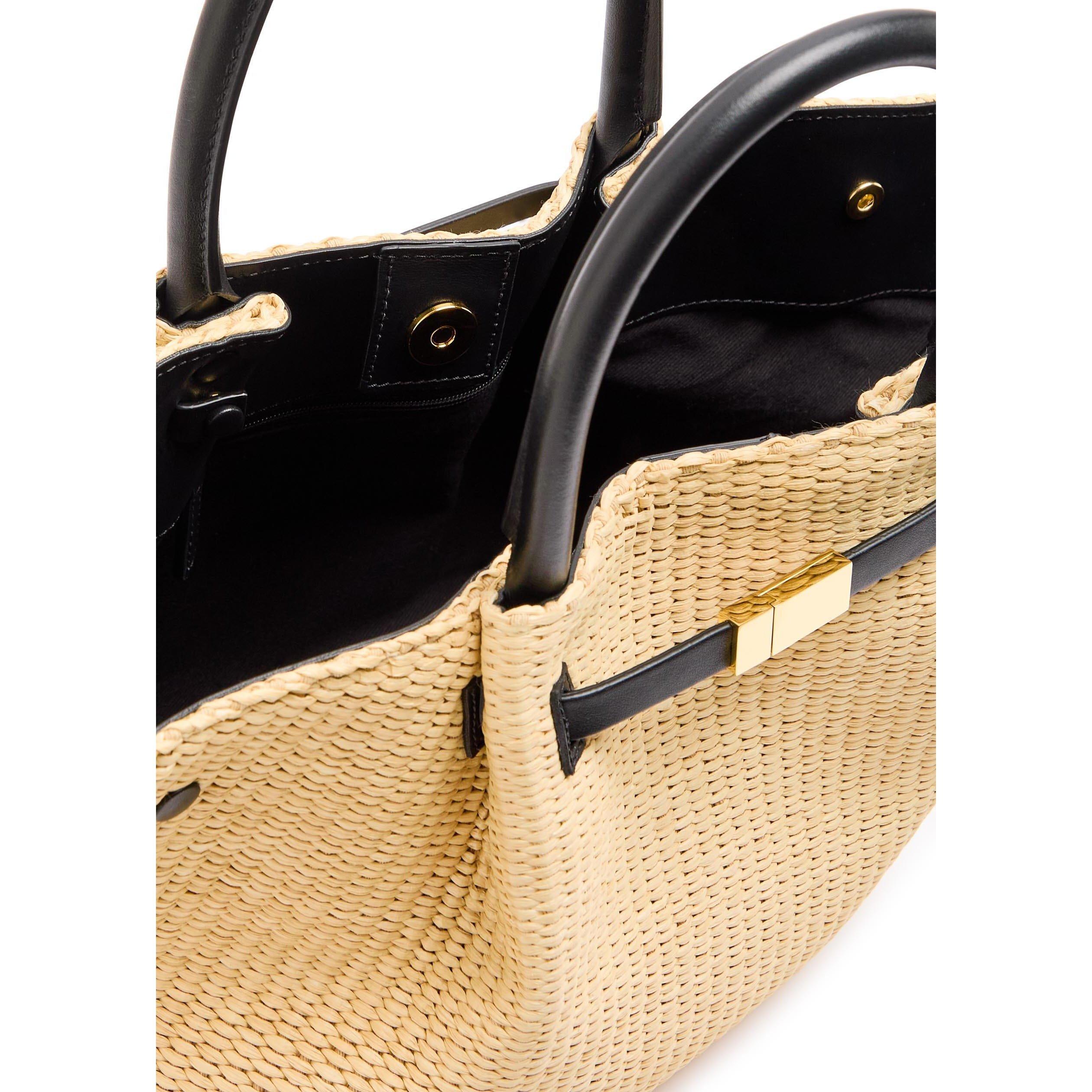 WHITE - DeMellier - Women's The Midi New York Straw Tote Bag - 5