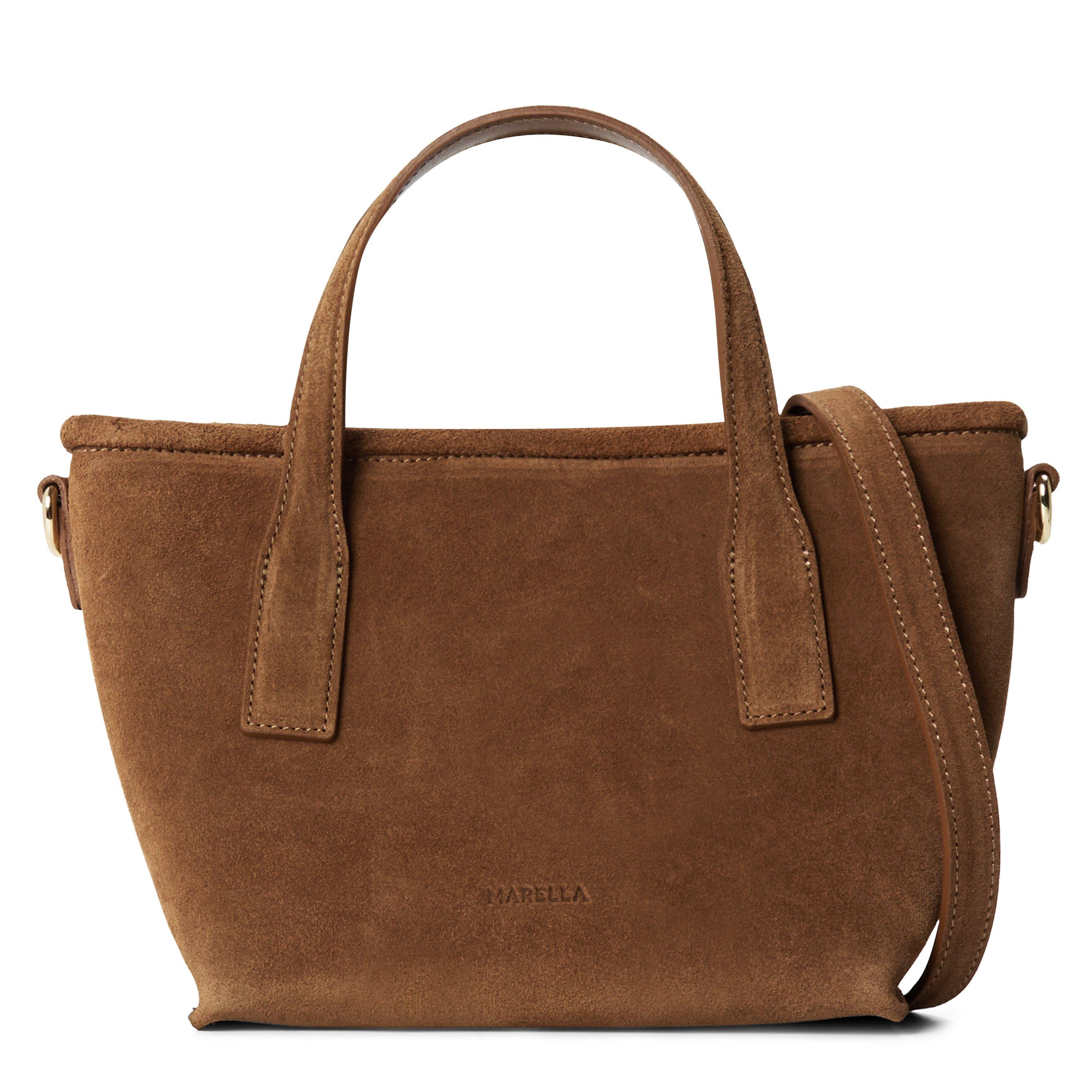 BROWN - Marella - Women's Suede Satchel Bag - 1