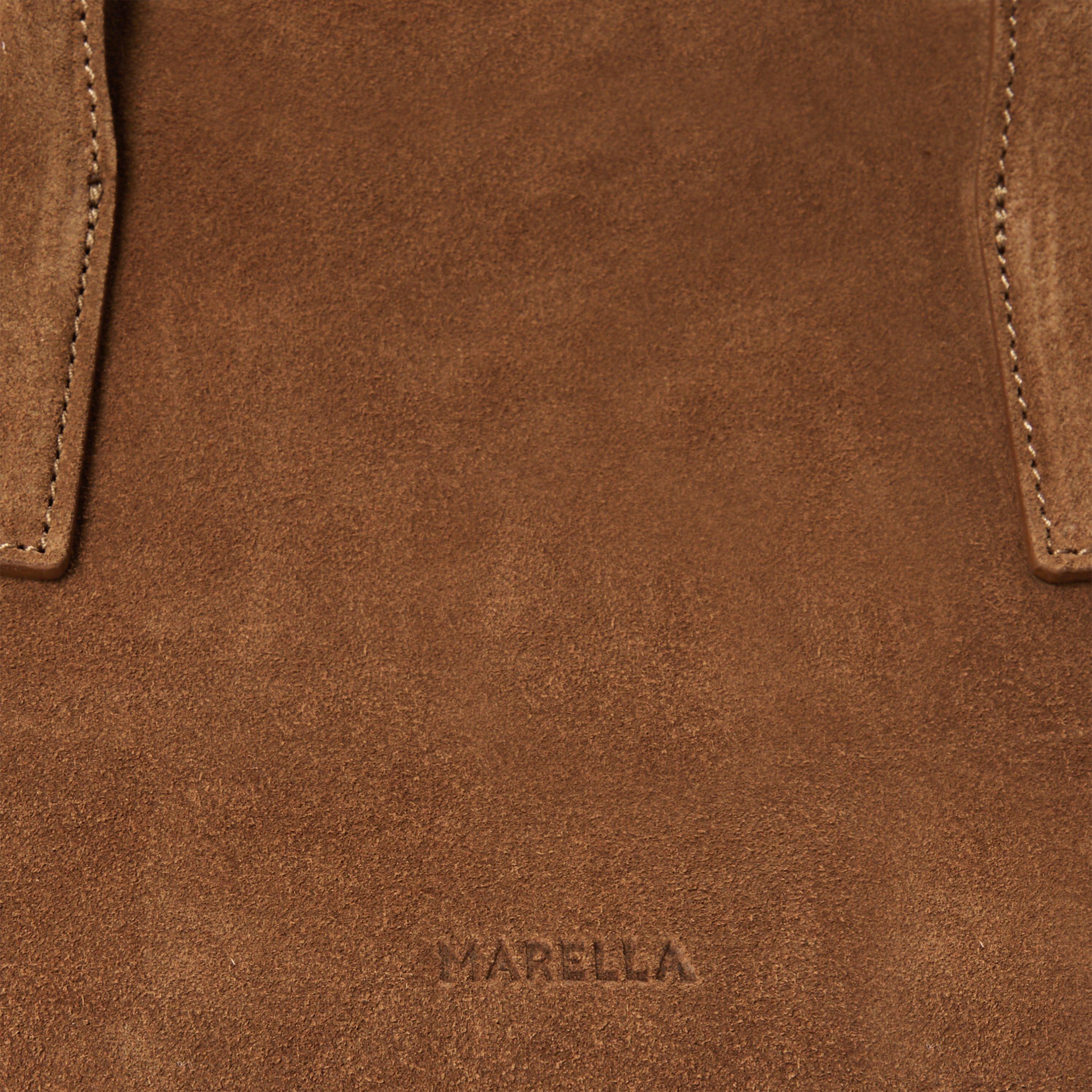 BROWN - Marella - Women's Suede Satchel Bag - 4