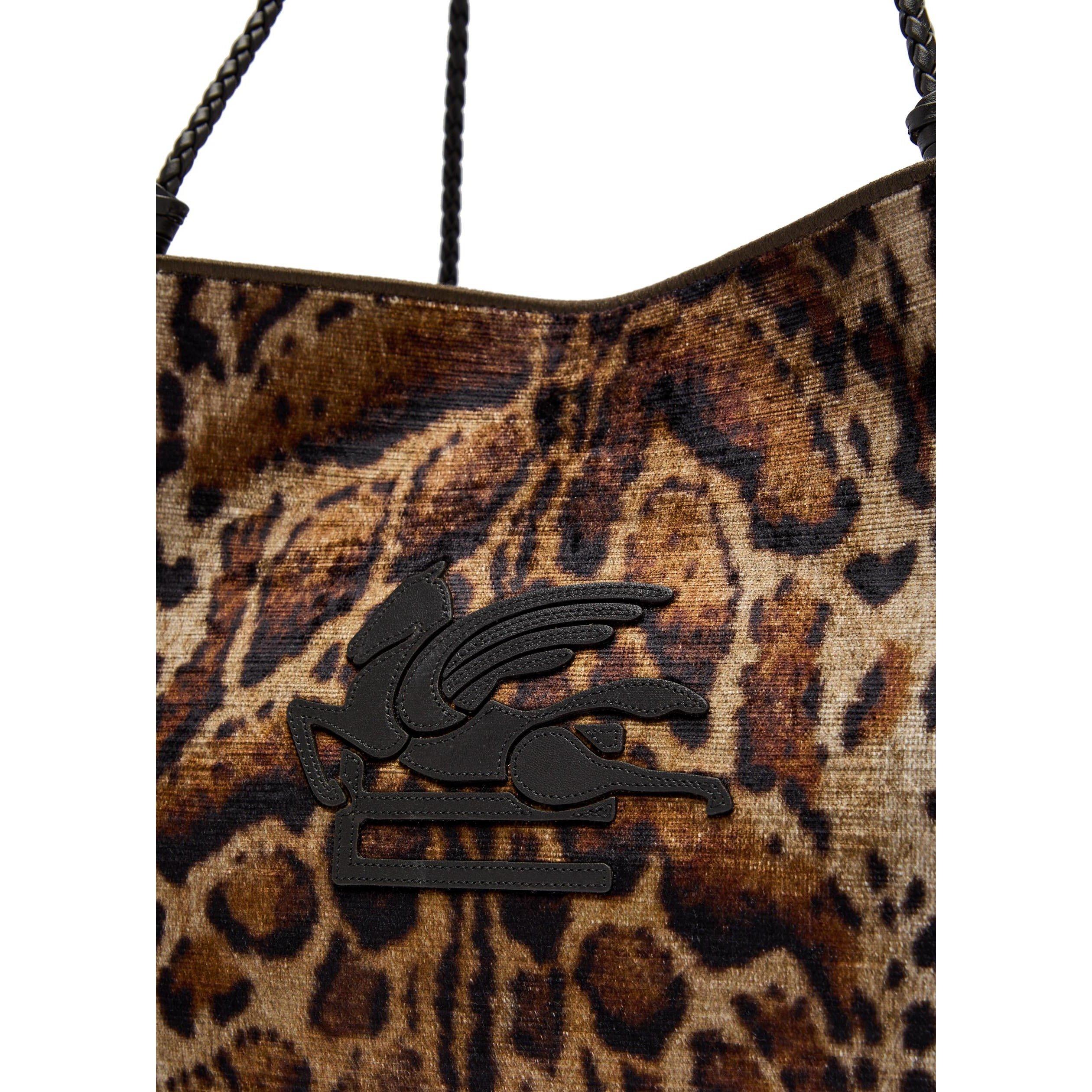 KHAKI - Etro - SHOPPING LIBRA L SUEDE 39X29X1 - 4