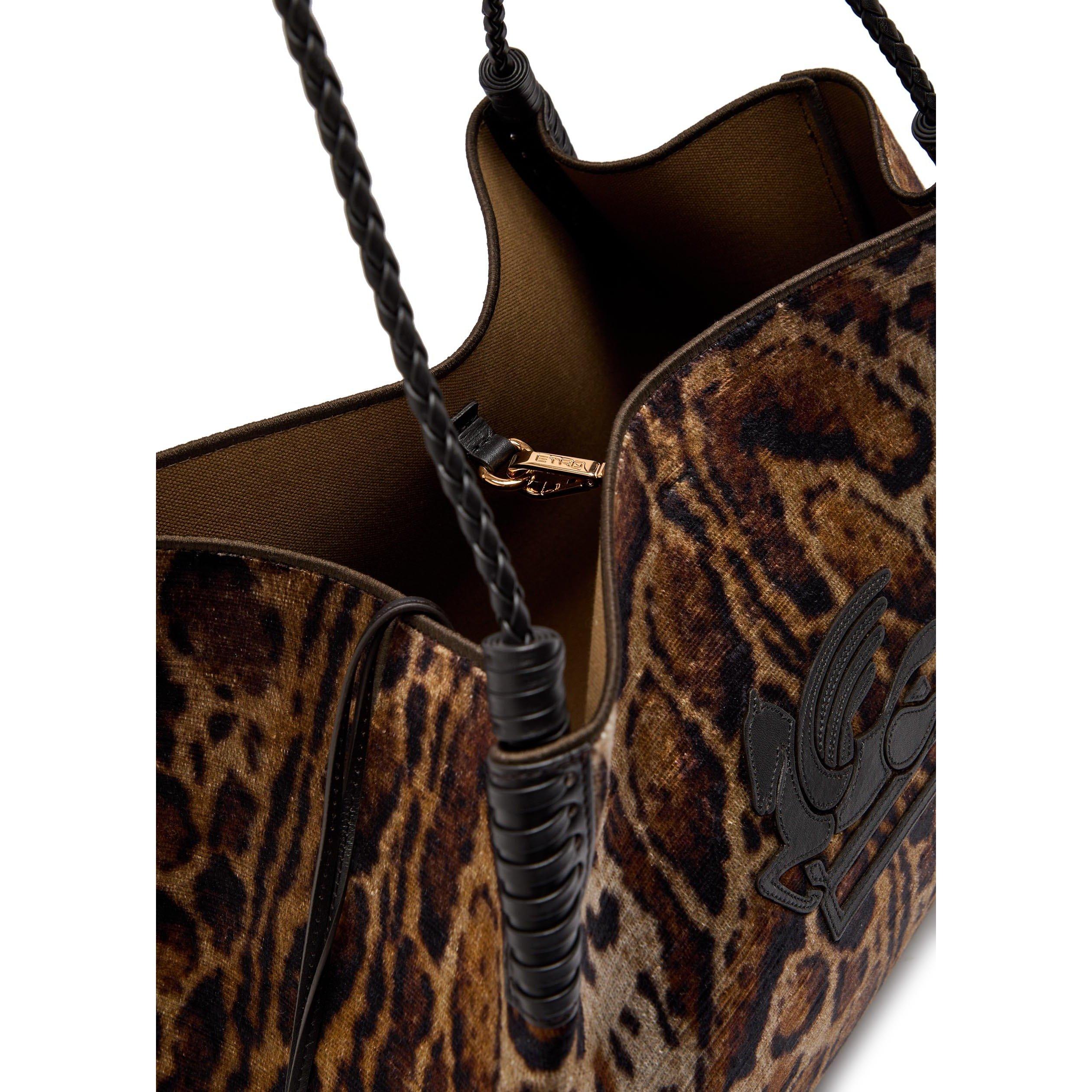KHAKI - Etro - SHOPPING LIBRA L SUEDE 39X29X1 - 5