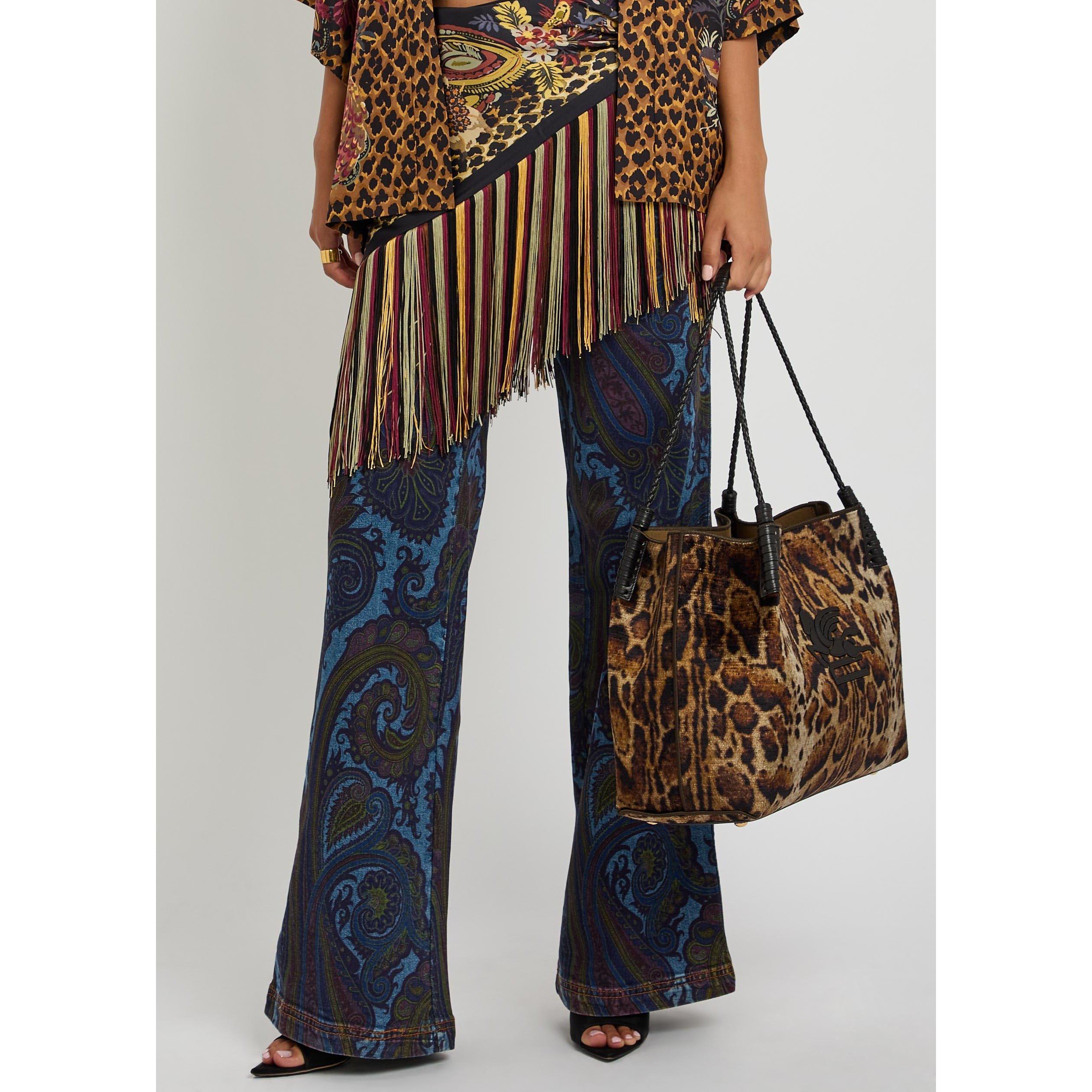 KHAKI - Etro - SHOPPING LIBRA L SUEDE 39X29X1 - 6
