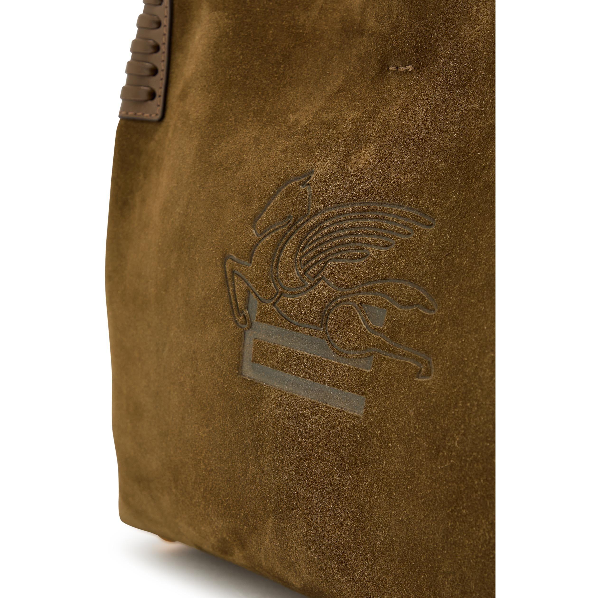 KHAKI - Etro - SHOPPING LIBRA M SUEDE 33X23X - 4