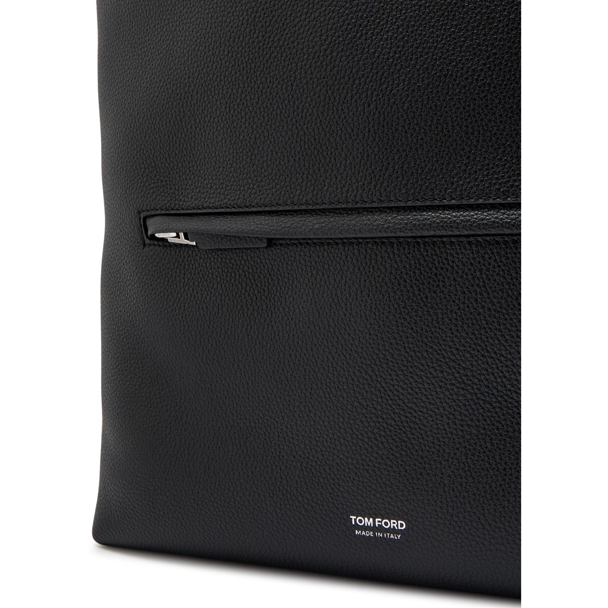 BLACK - Tom Ford - TOM FOR DGRN LTHR BUCKET BAG - 4