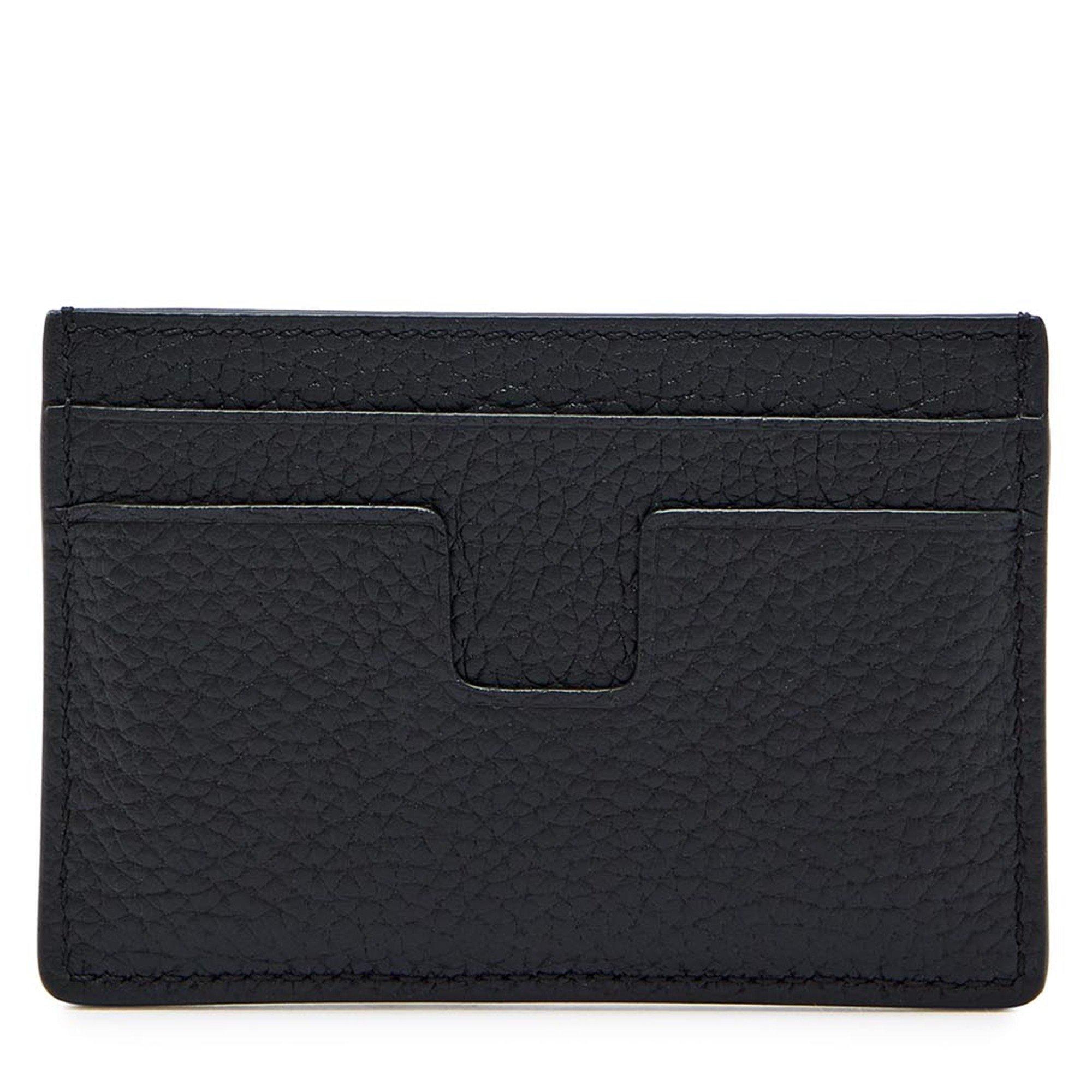 BLACK - Tom Ford - TOM FORD SFT GRN LTHR CARDHLDR - 2