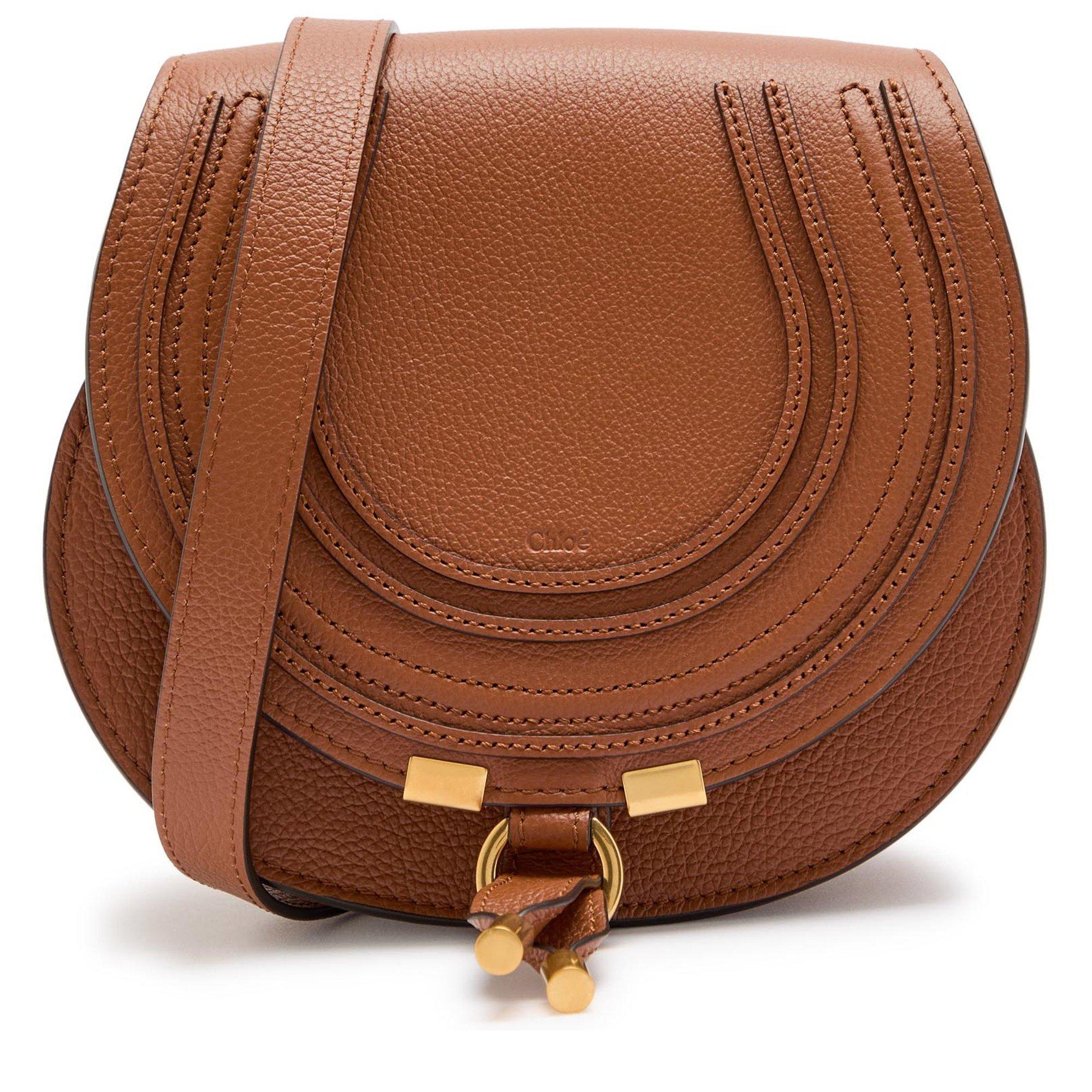 TAN - Chloe - Marcie Grain Crossbody Bag - 1