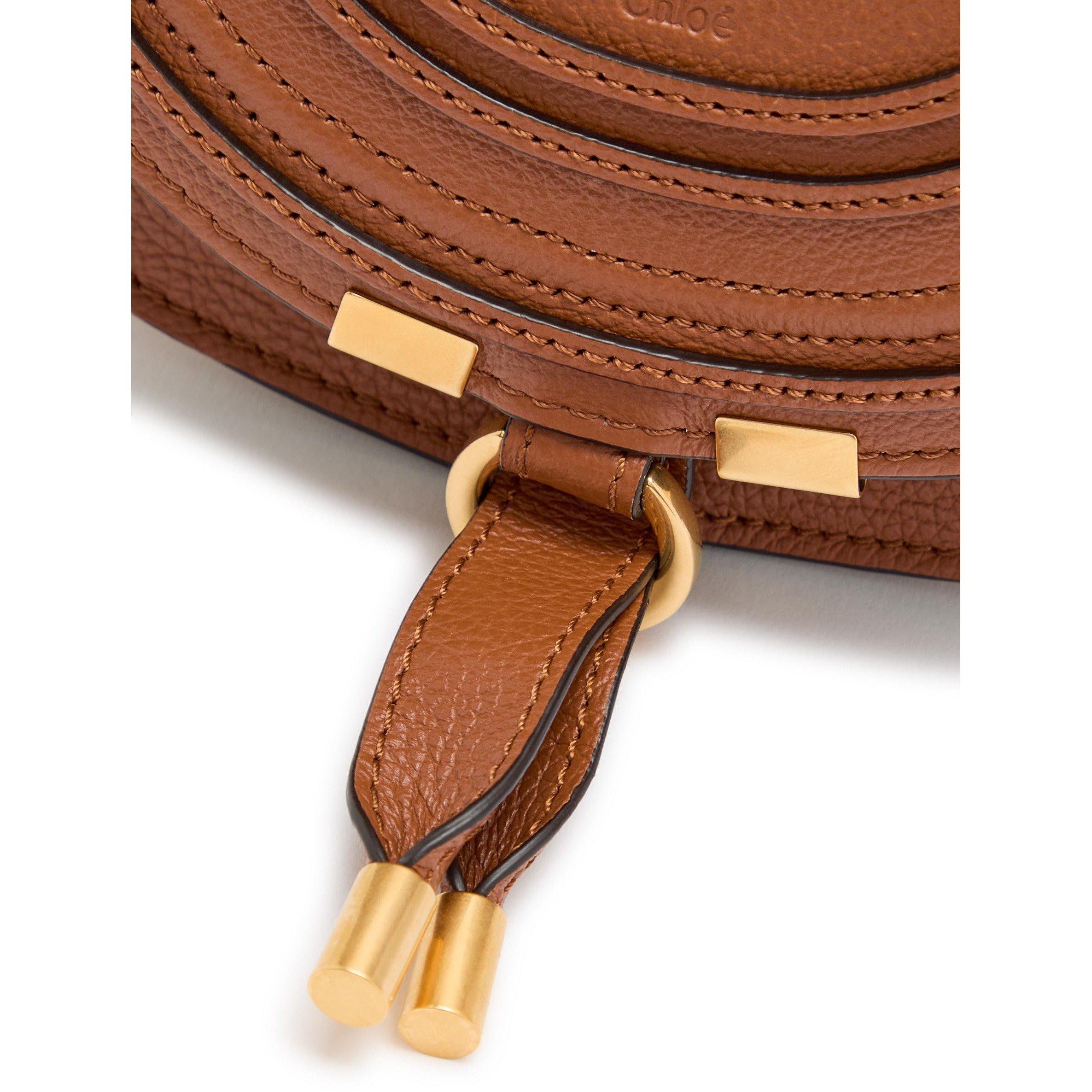 TAN - Chloe - Marcie Grain Crossbody Bag - 4