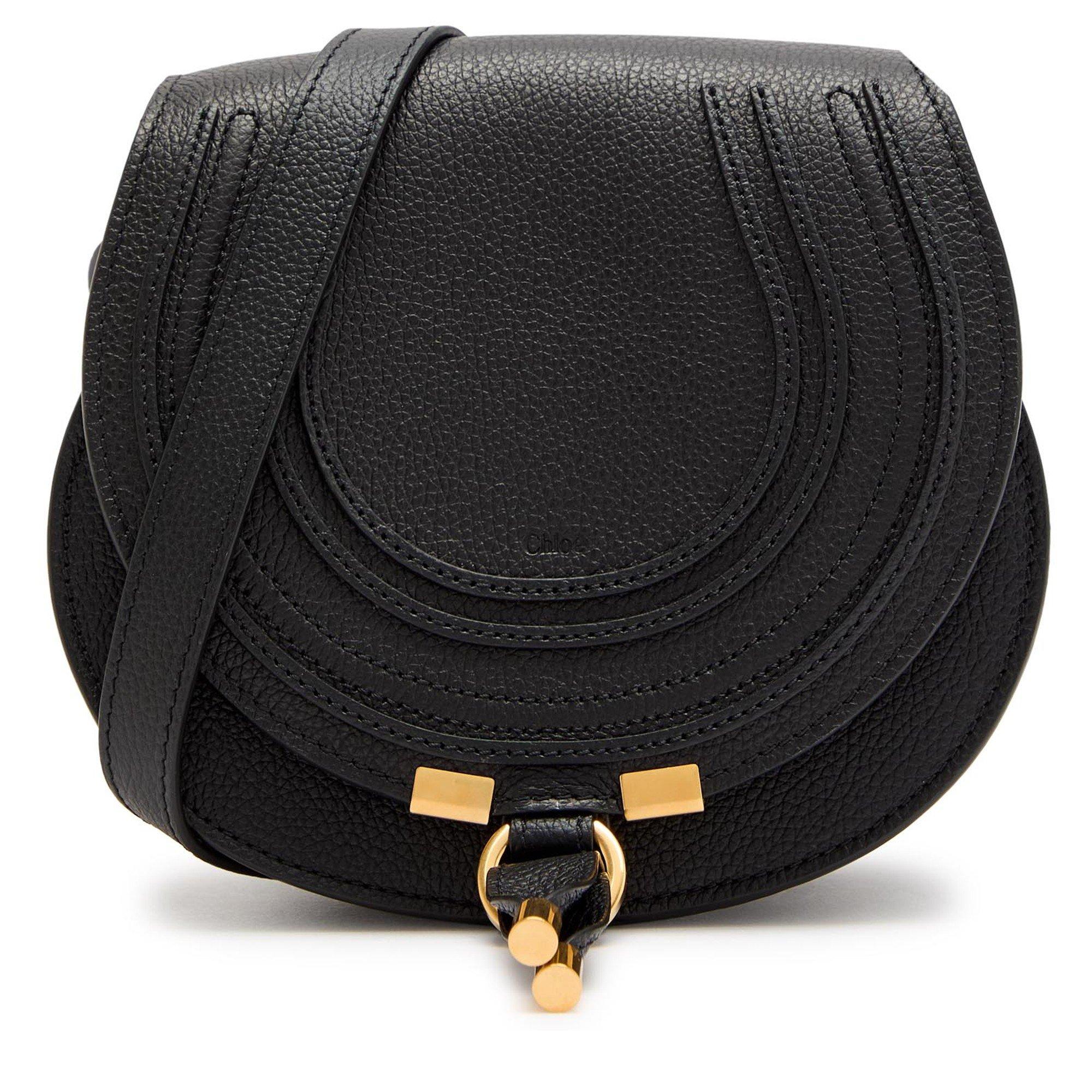 BLACK - Chloe - Marcie Grain Crossbody Bag