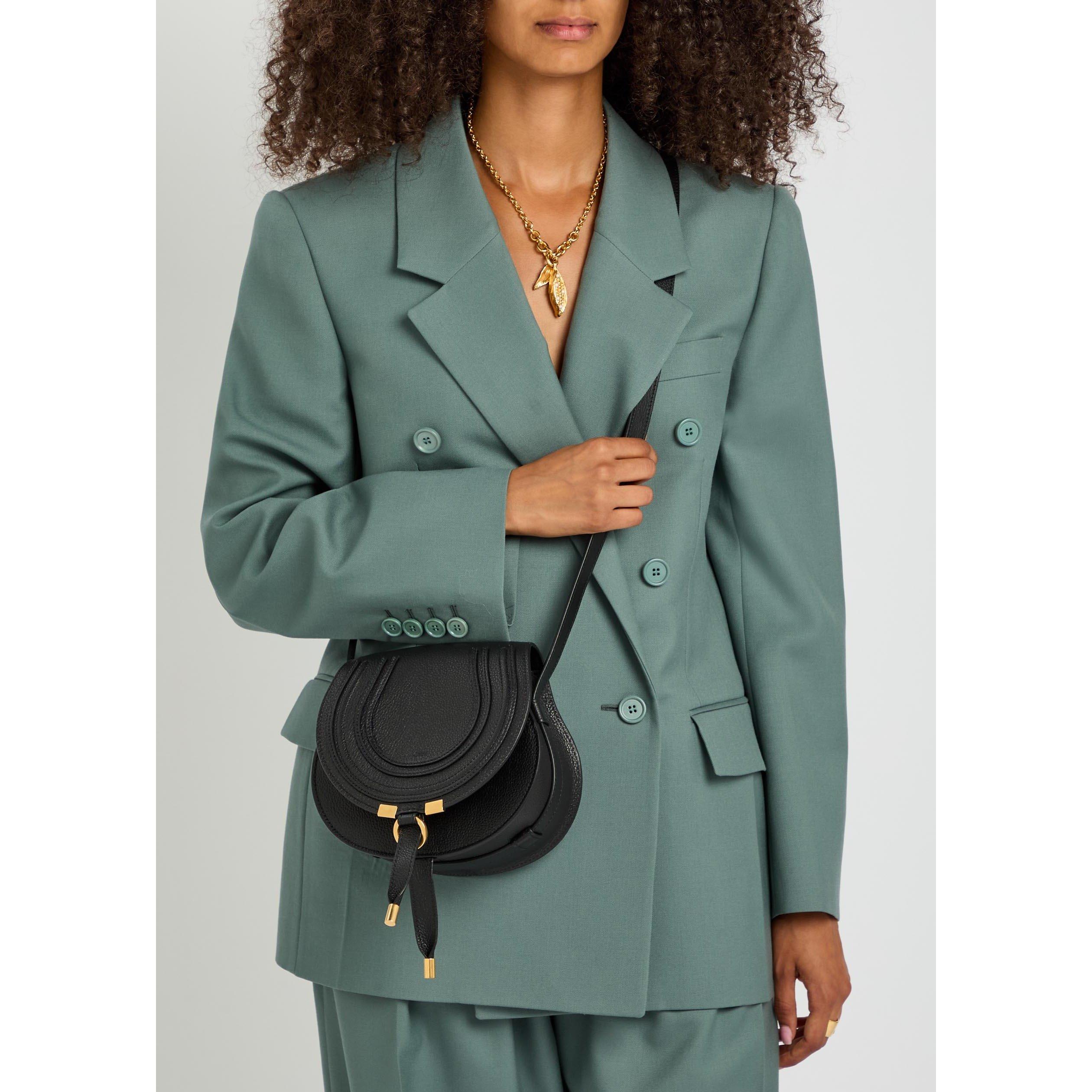 BLACK - Chloe - Marcie Grain Crossbody Bag - 3
