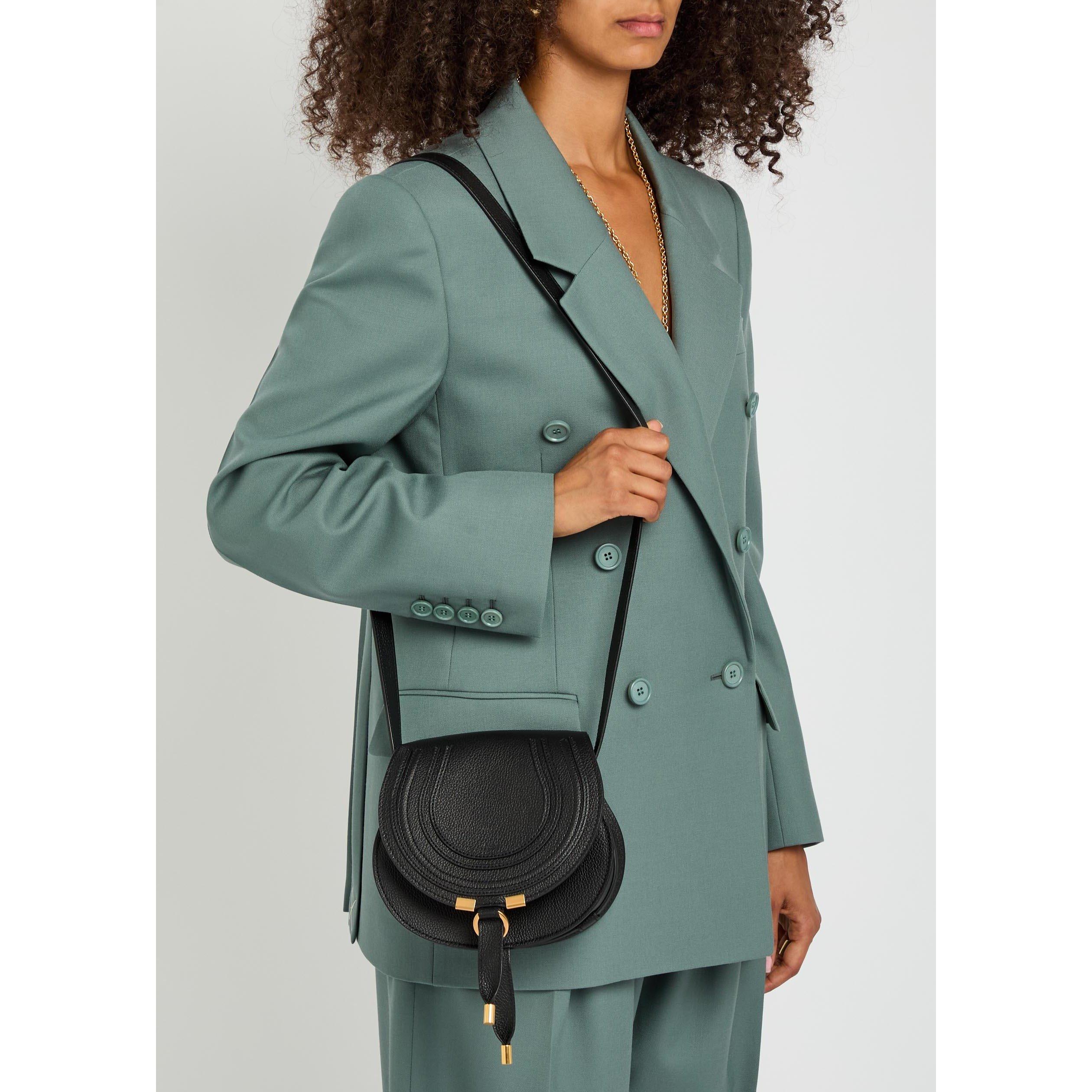 BLACK - Chloe - Marcie Grain Crossbody Bag - 6