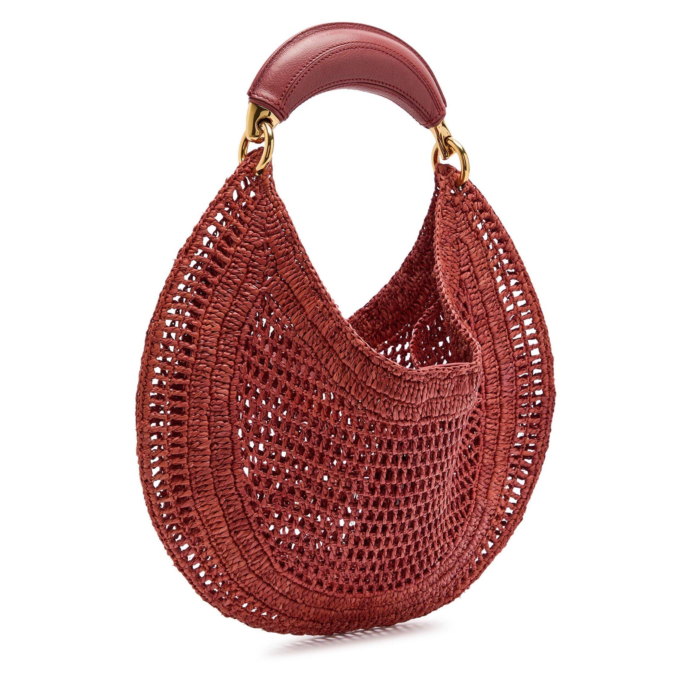 RED - Chloe - Women's Summer Banana Raffia Shoulder Bag - 2