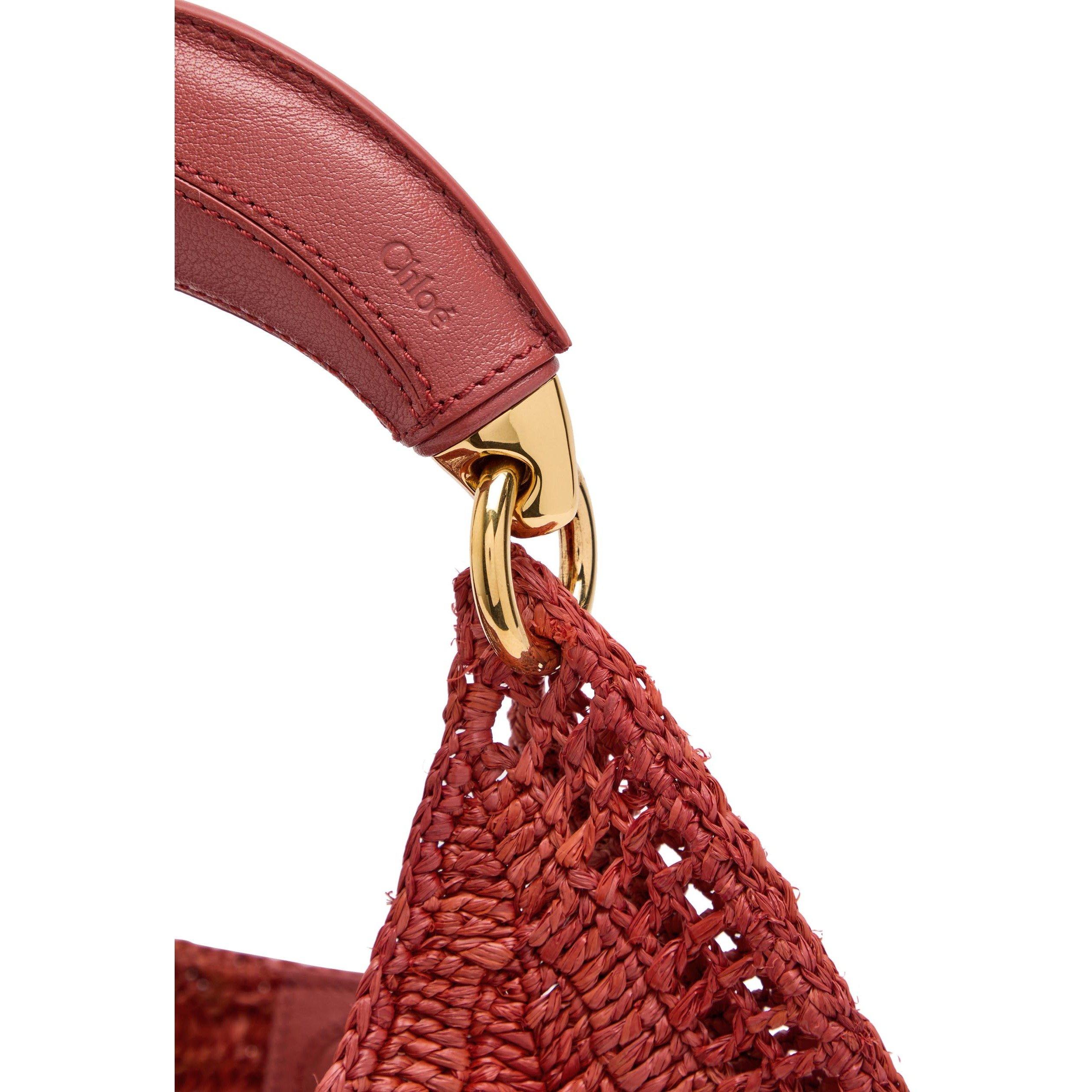 RED - Chloe - Women's Summer Banana Raffia Shoulder Bag - 4