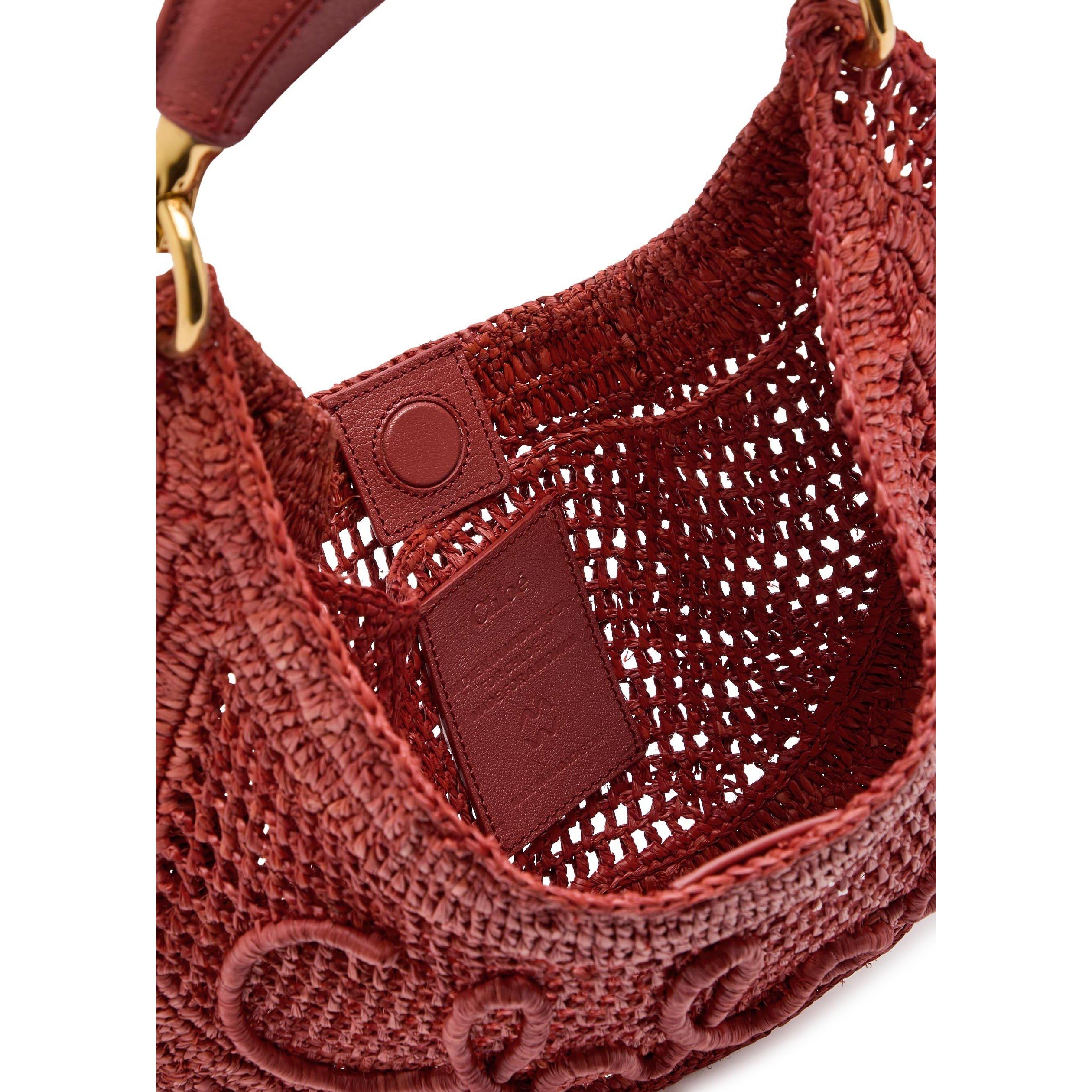 RED - Chloe - Women's Summer Banana Raffia Shoulder Bag - 5