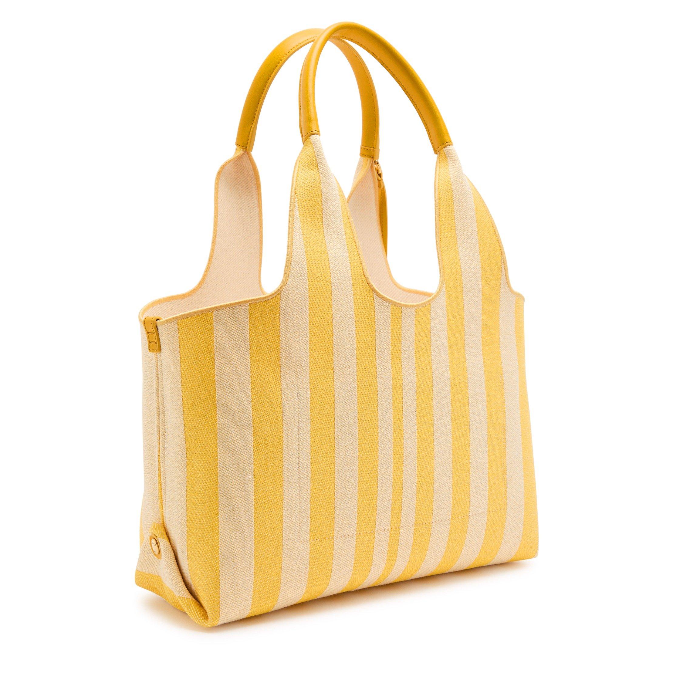 YELLOW AND OTHE - Chloe - Women's Striped Cotton Jacquard Tote Bag - 2