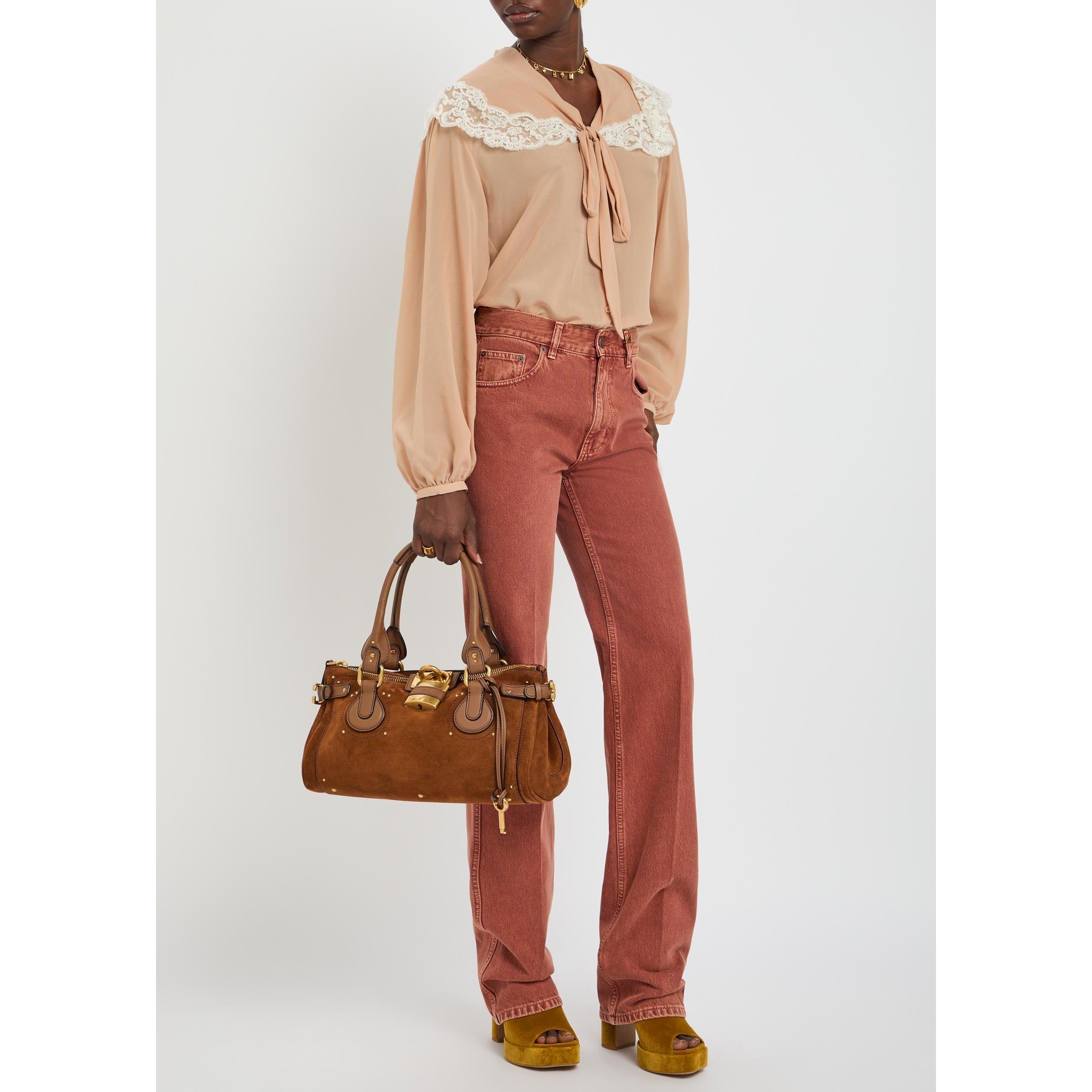 TERRACOTTA - Chloe - Women's Paddington Suede Shoulder Bag - 6