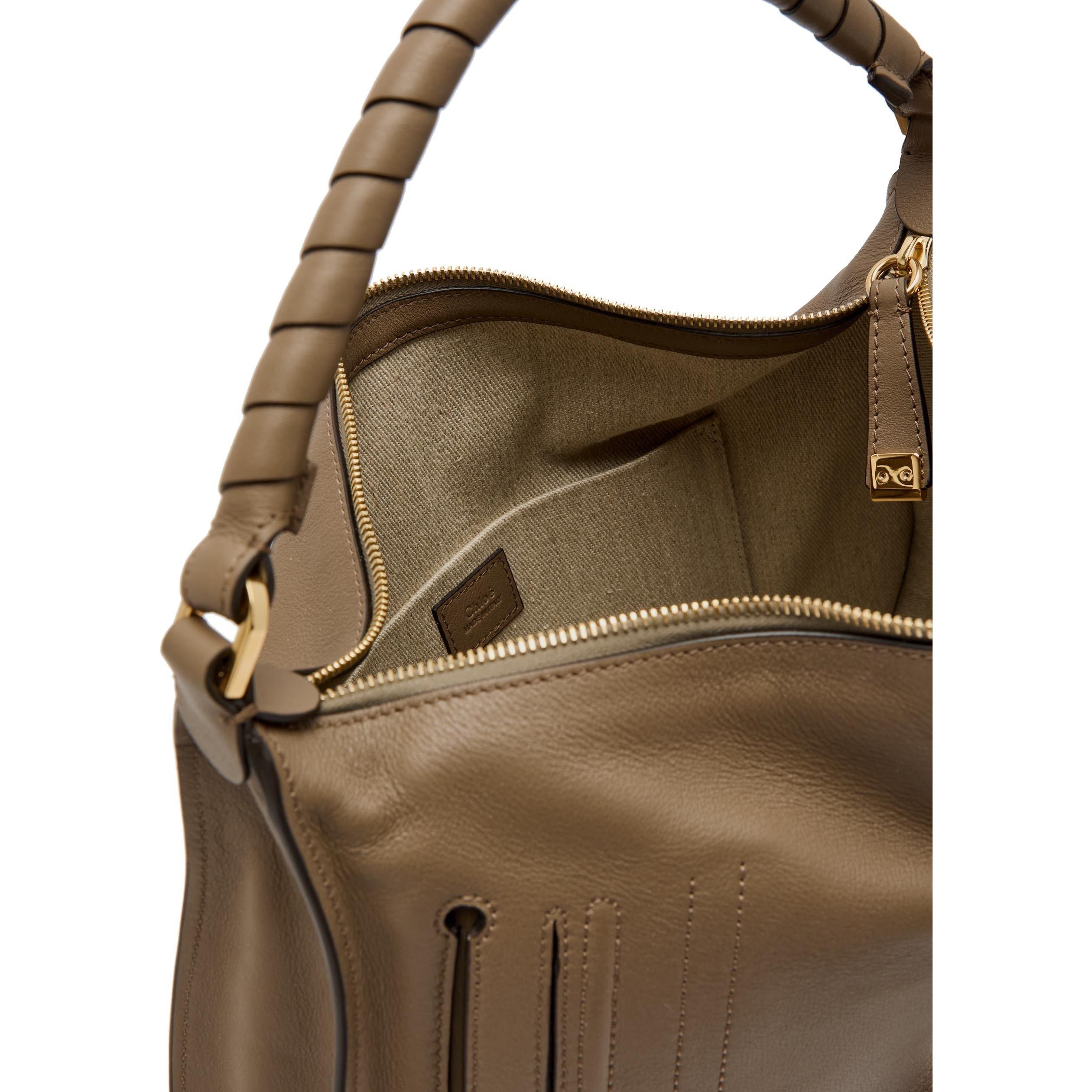 TAUPE - Chloe - Marcie Smooth Shoulder Bag - 5